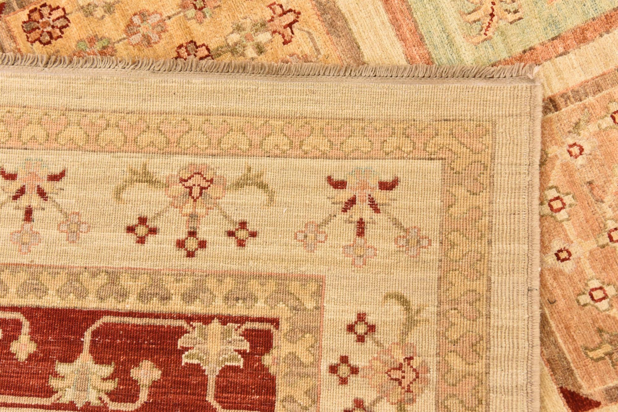 8' 3 x 10' 6 Hand Knotted Peshawar Ziegler Rug