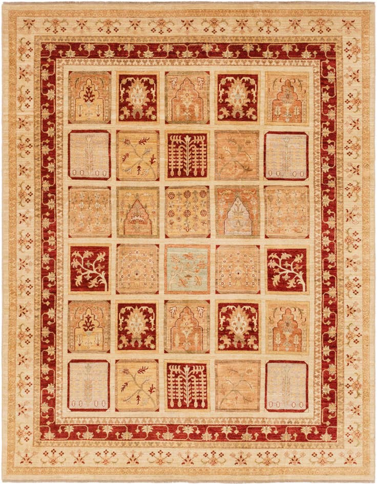 Detail image of 8' 3 x 10' 6 Hand Knotted Peshawar Ziegler Rug