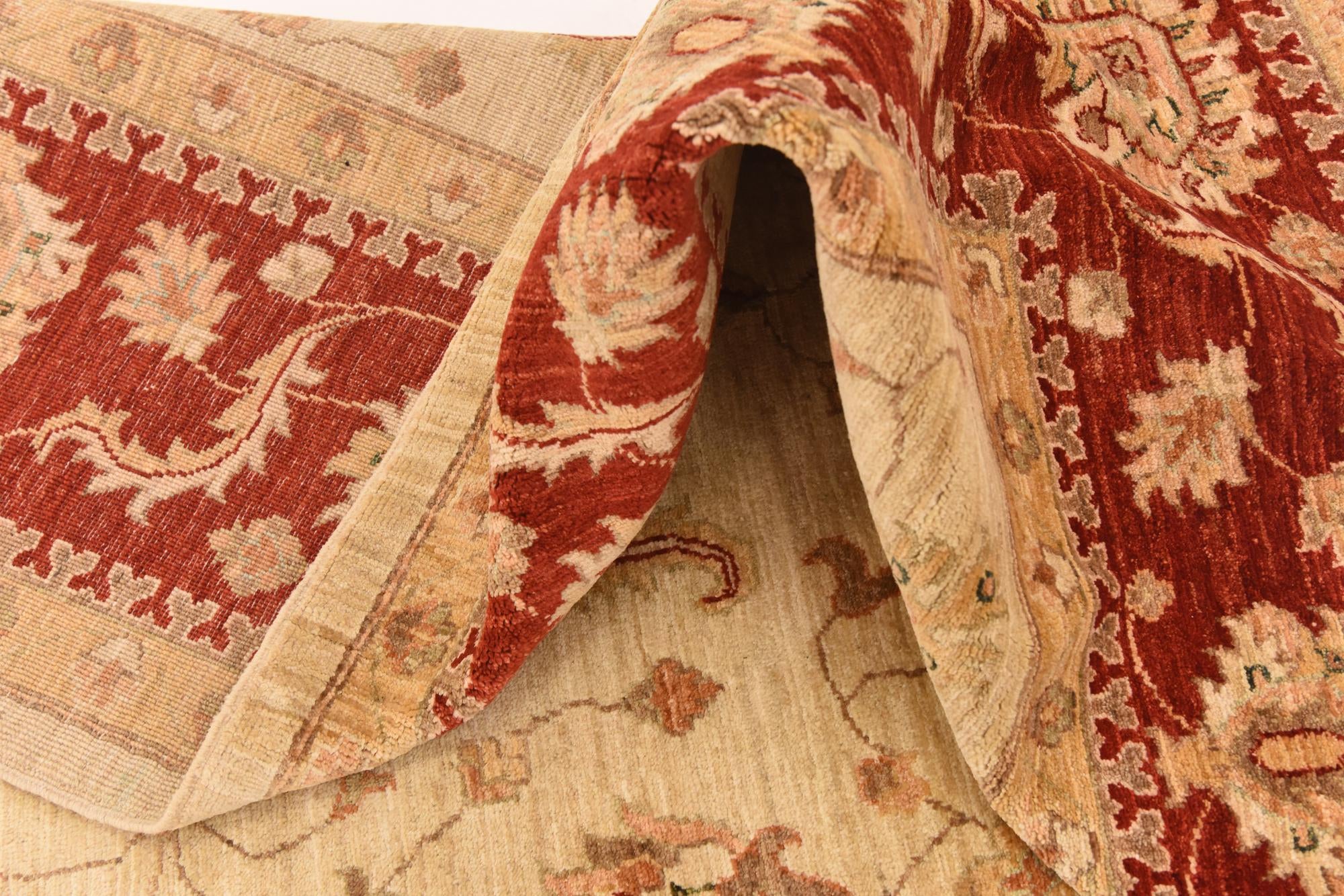 245cm x 300cm Hand Knotted Peshawar Ziegler Rug