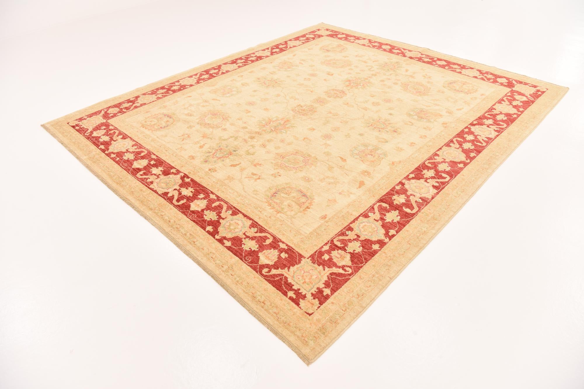 8' 2 x 9' 9 Hand Knotted Peshawar Ziegler Rug