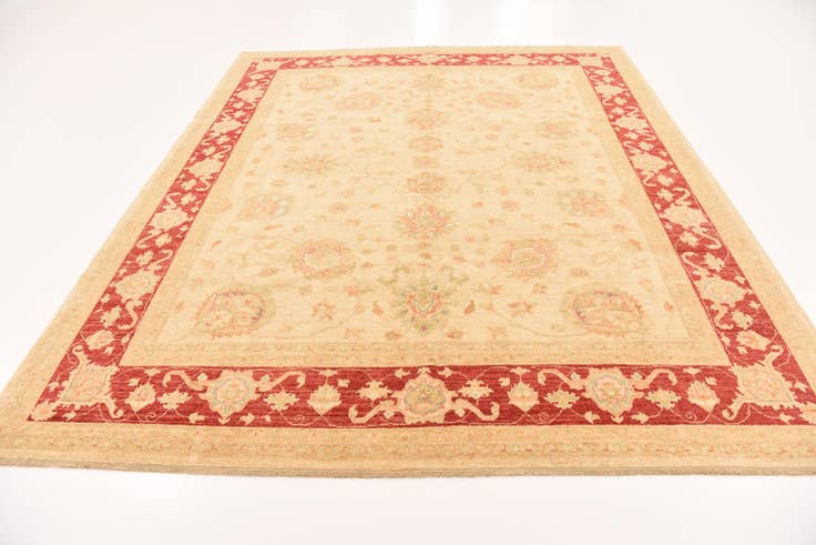 Detail image of 8' 2 x 9' 9 Hand Knotted Peshawar Ziegler Rug