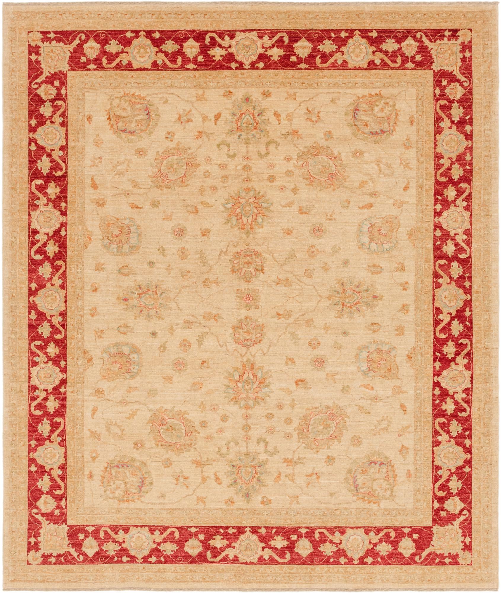 8' 2 x 9' 9 Hand Knotted Peshawar Ziegler Rug