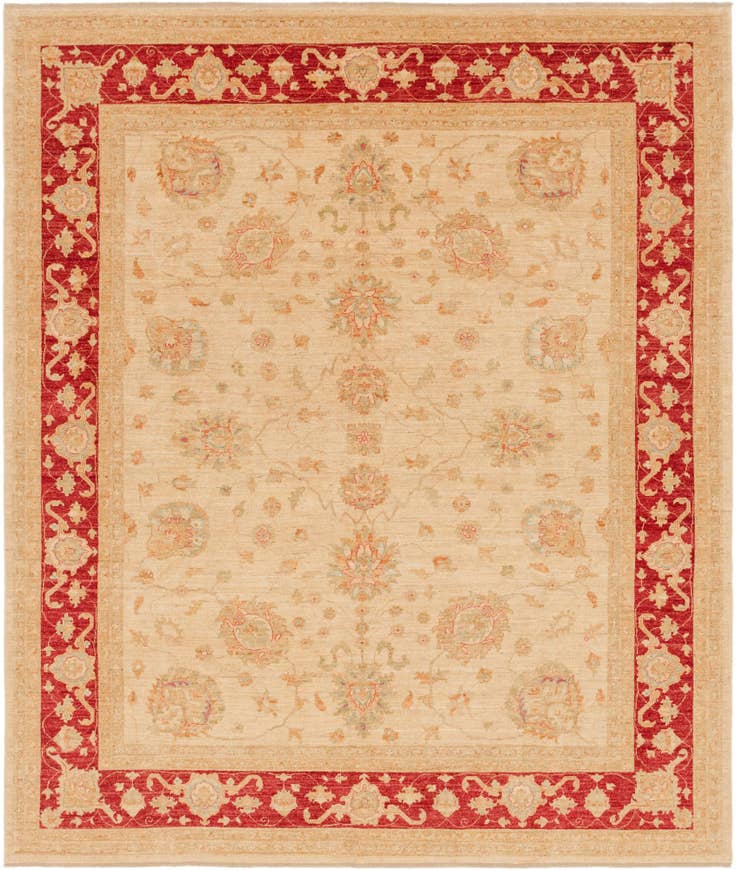 Detail image of 8' 2 x 9' 9 Hand Knotted Peshawar Ziegler Rug
