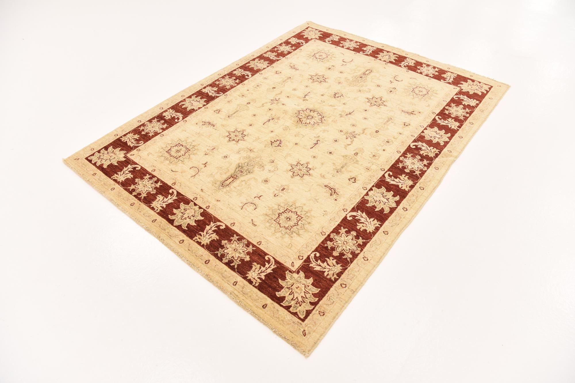 5' x 6' 7 Hand Knotted Peshawar Ziegler Rug