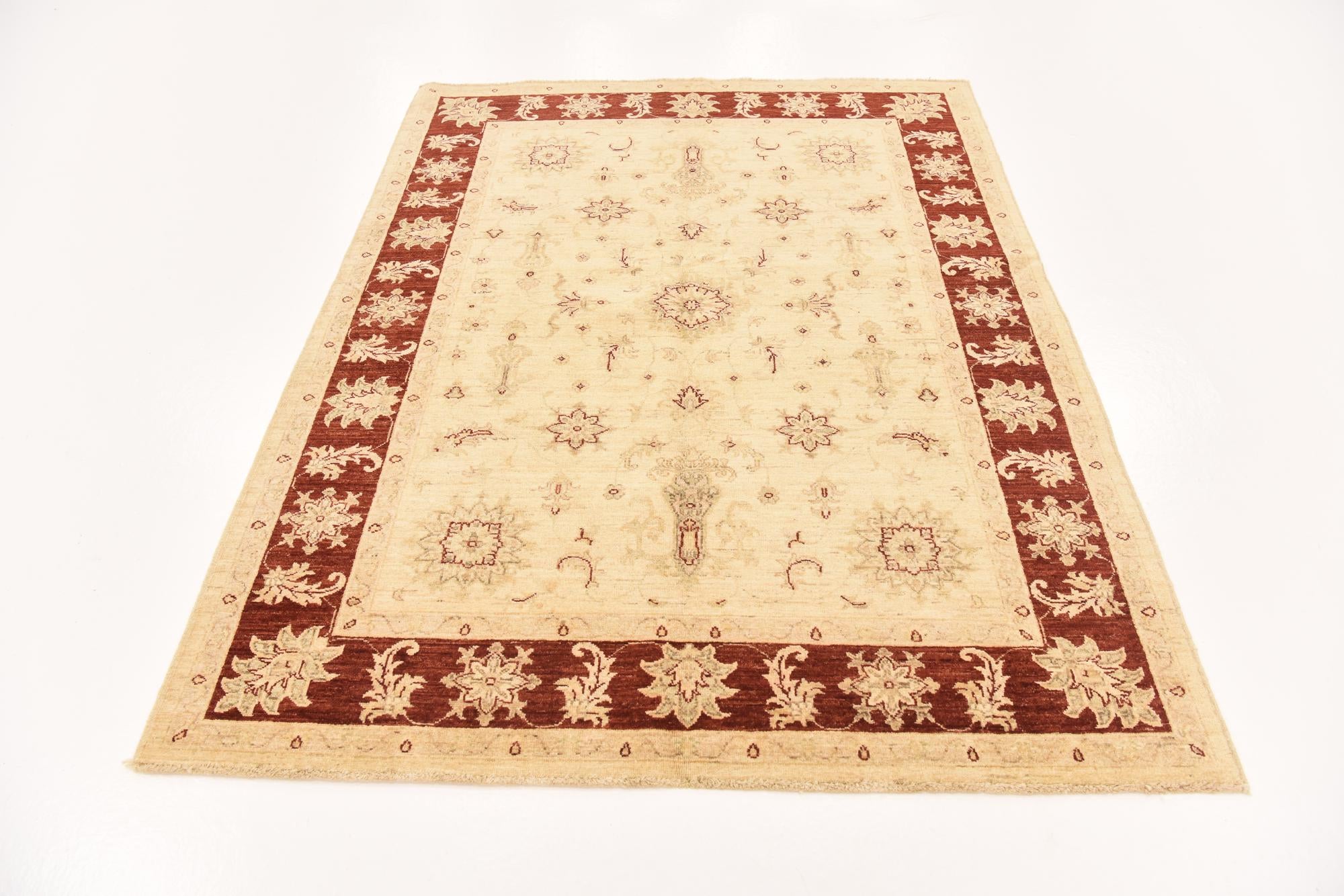 5' x 6' 7 Hand Knotted Peshawar Ziegler Rug