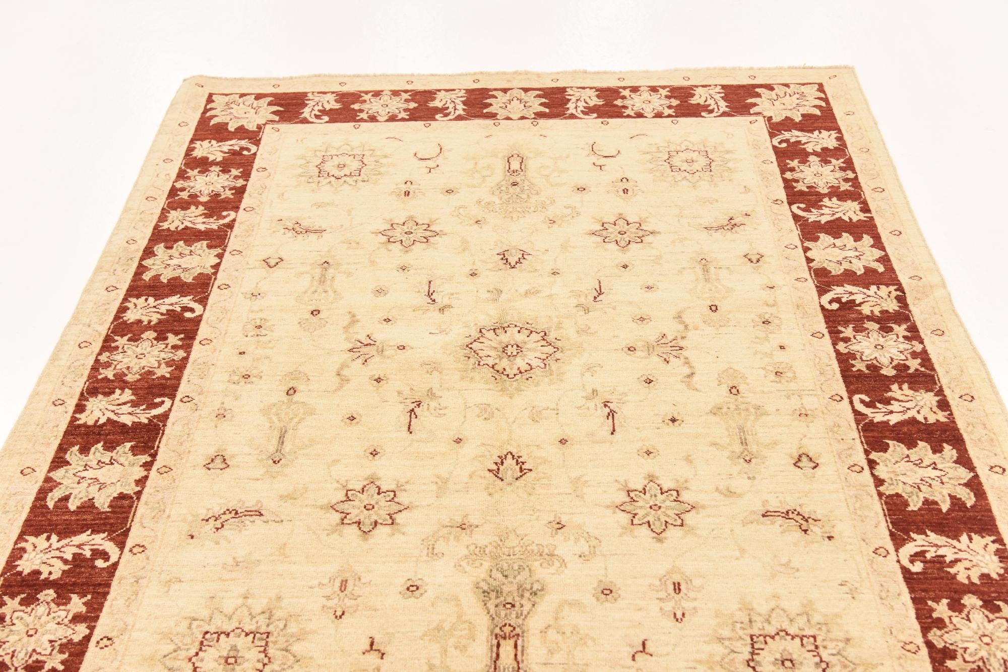 5' x 6' 7 Hand Knotted Peshawar Ziegler Rug