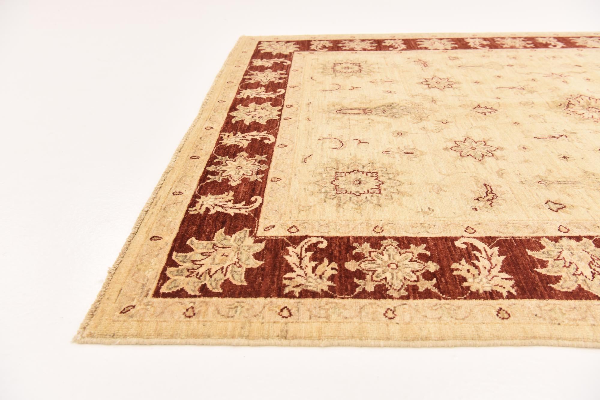 5' x 6' 7 Hand Knotted Peshawar Ziegler Rug