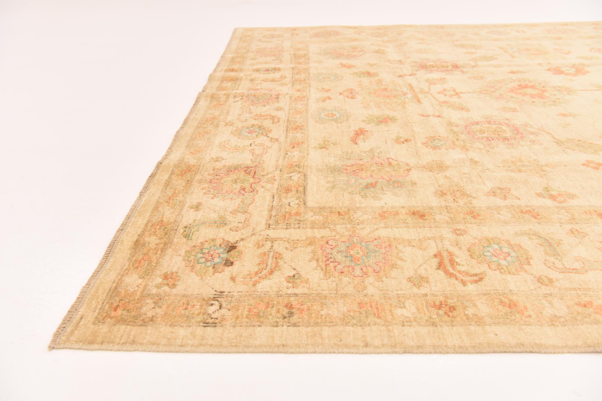 6' 9 x 9' 7 Hand Knotted Peshawar Ziegler Rug