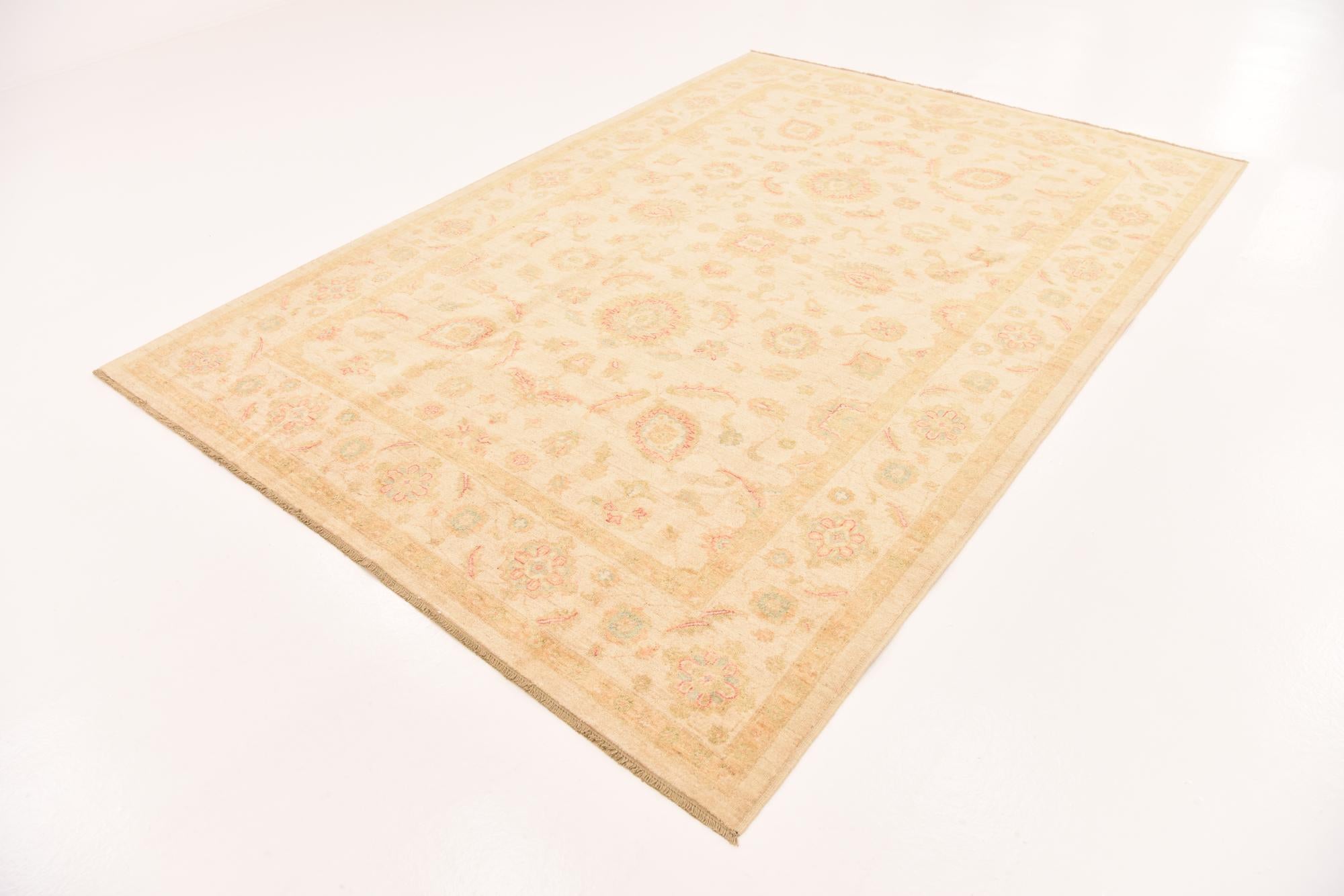 6' 7 x 9' 6 Hand Knotted Peshawar Ziegler Rug