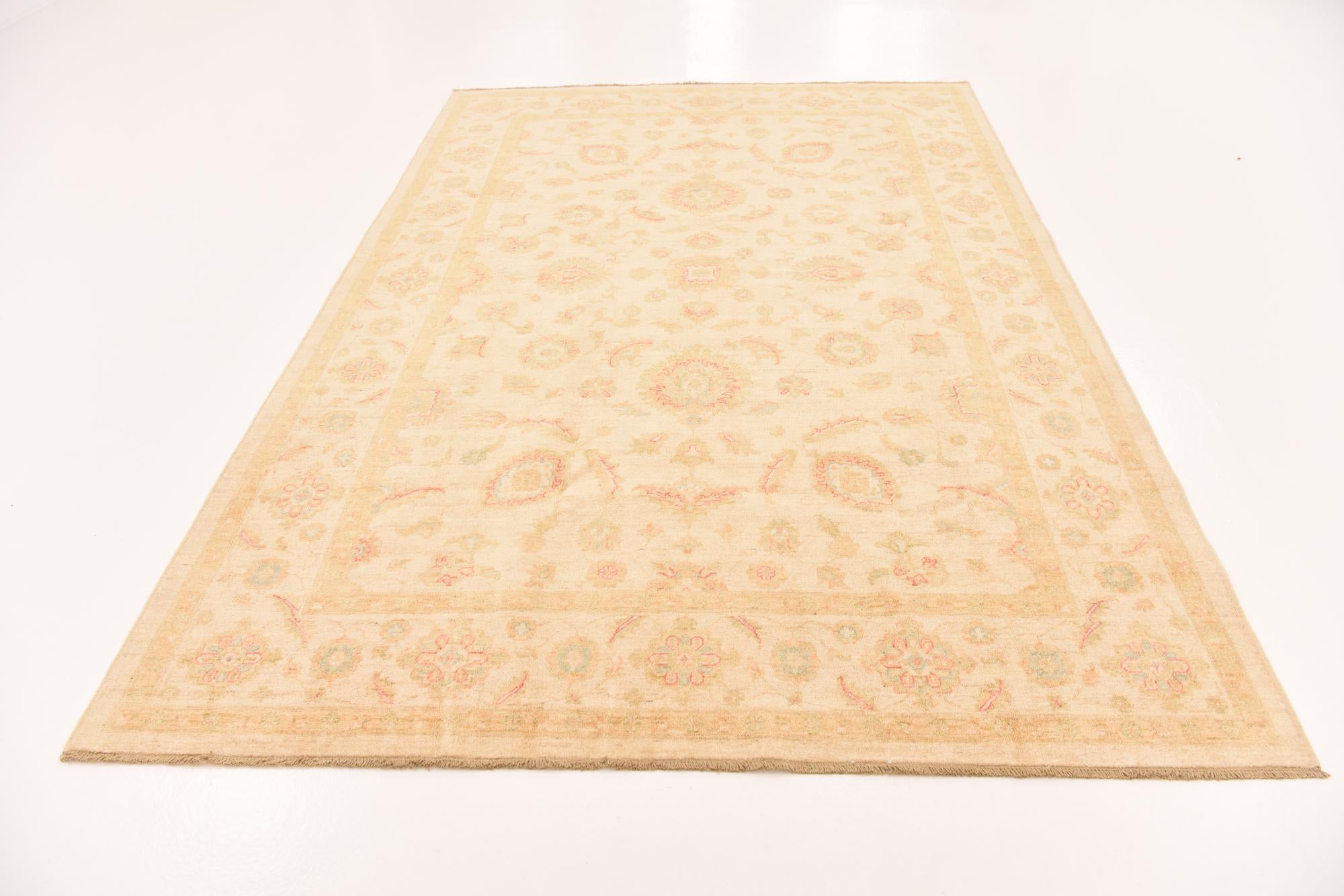 6' 7 x 9' 6 Hand Knotted Peshawar Ziegler Rug