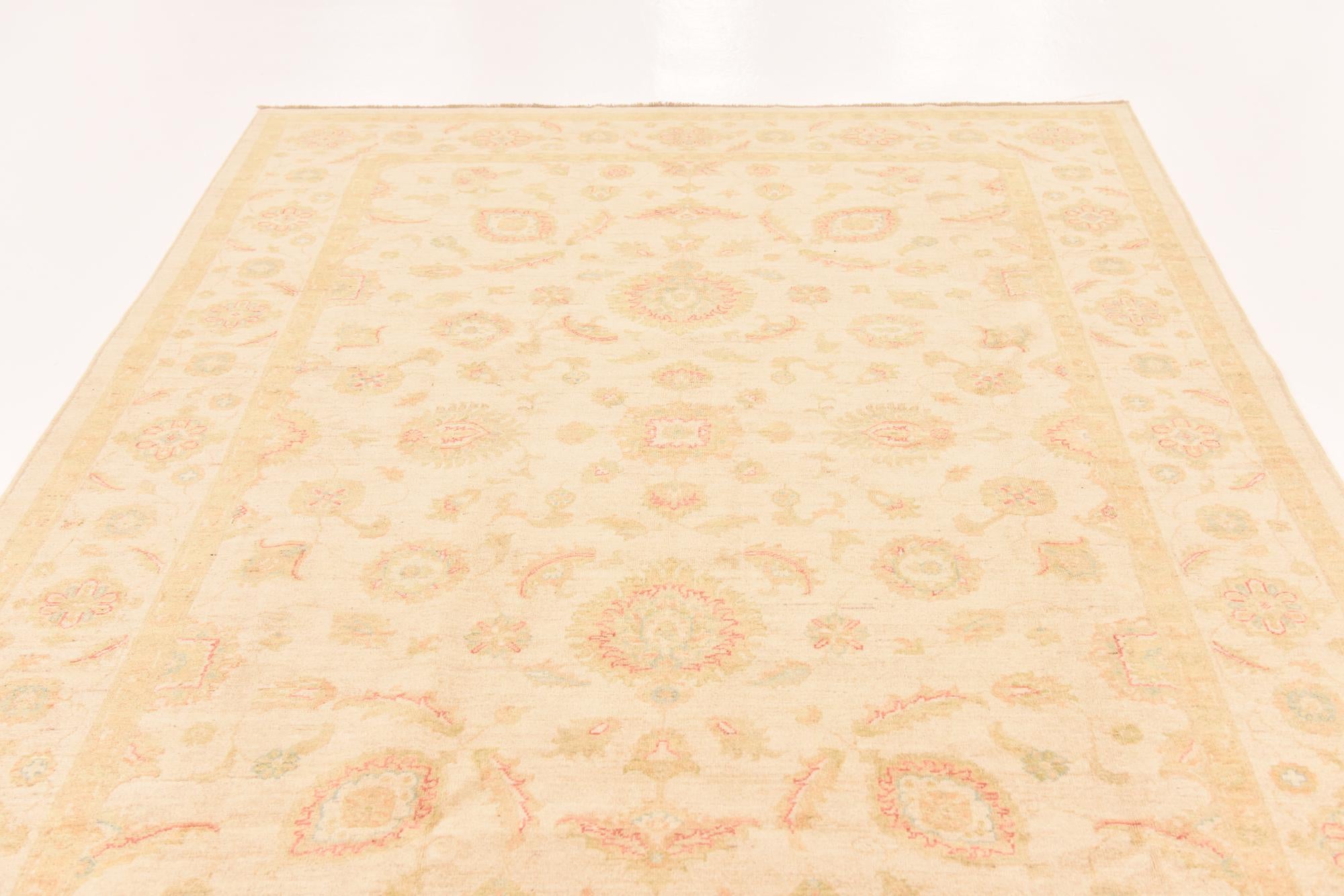 6' 7 x 9' 6 Hand Knotted Peshawar Ziegler Rug