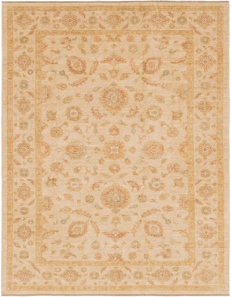 Detail image of 6' 7 x 9' 6 Hand Knotted Peshawar Ziegler Rug