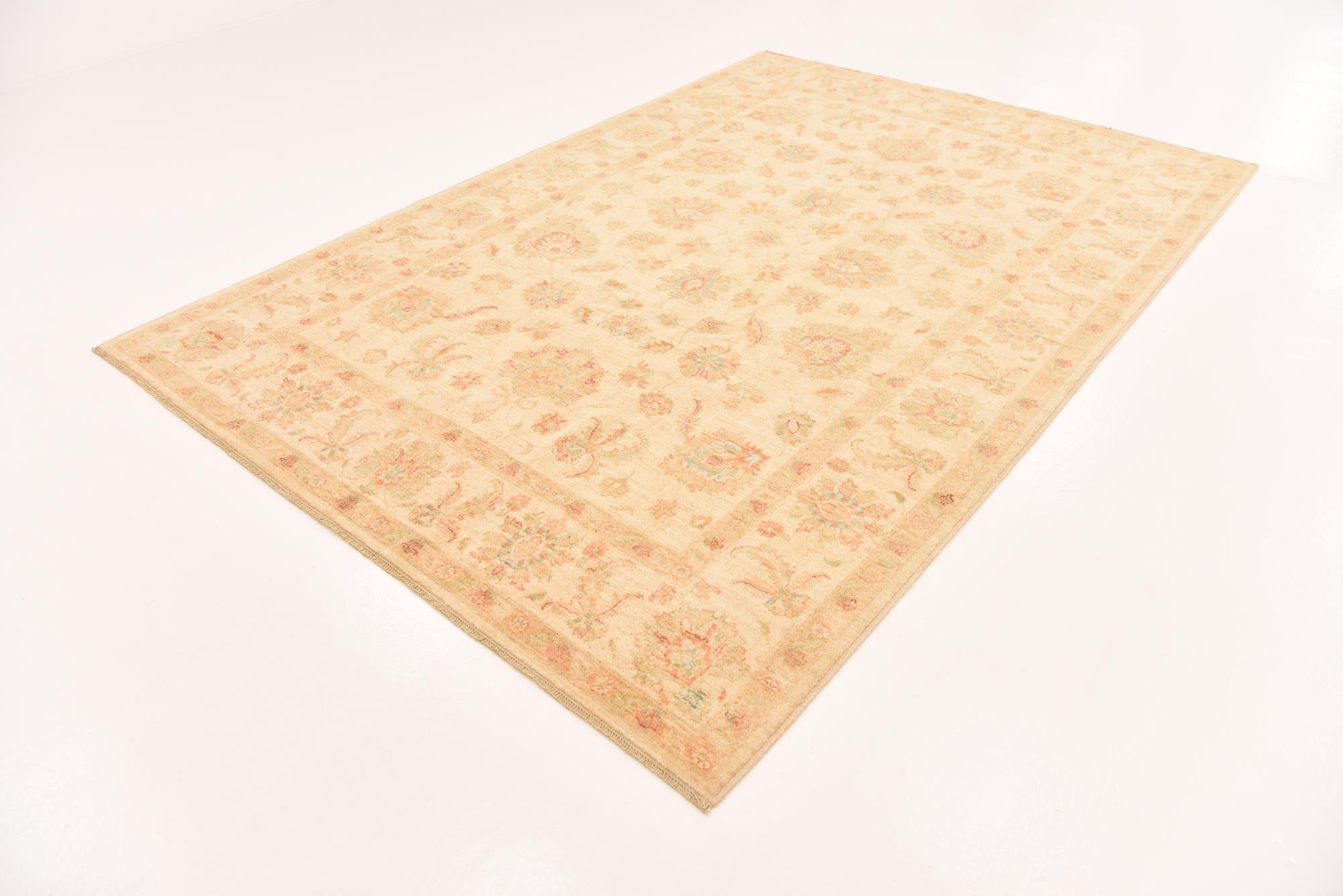 6' 8 x 9' 7 Hand Knotted Peshawar Ziegler Rug
