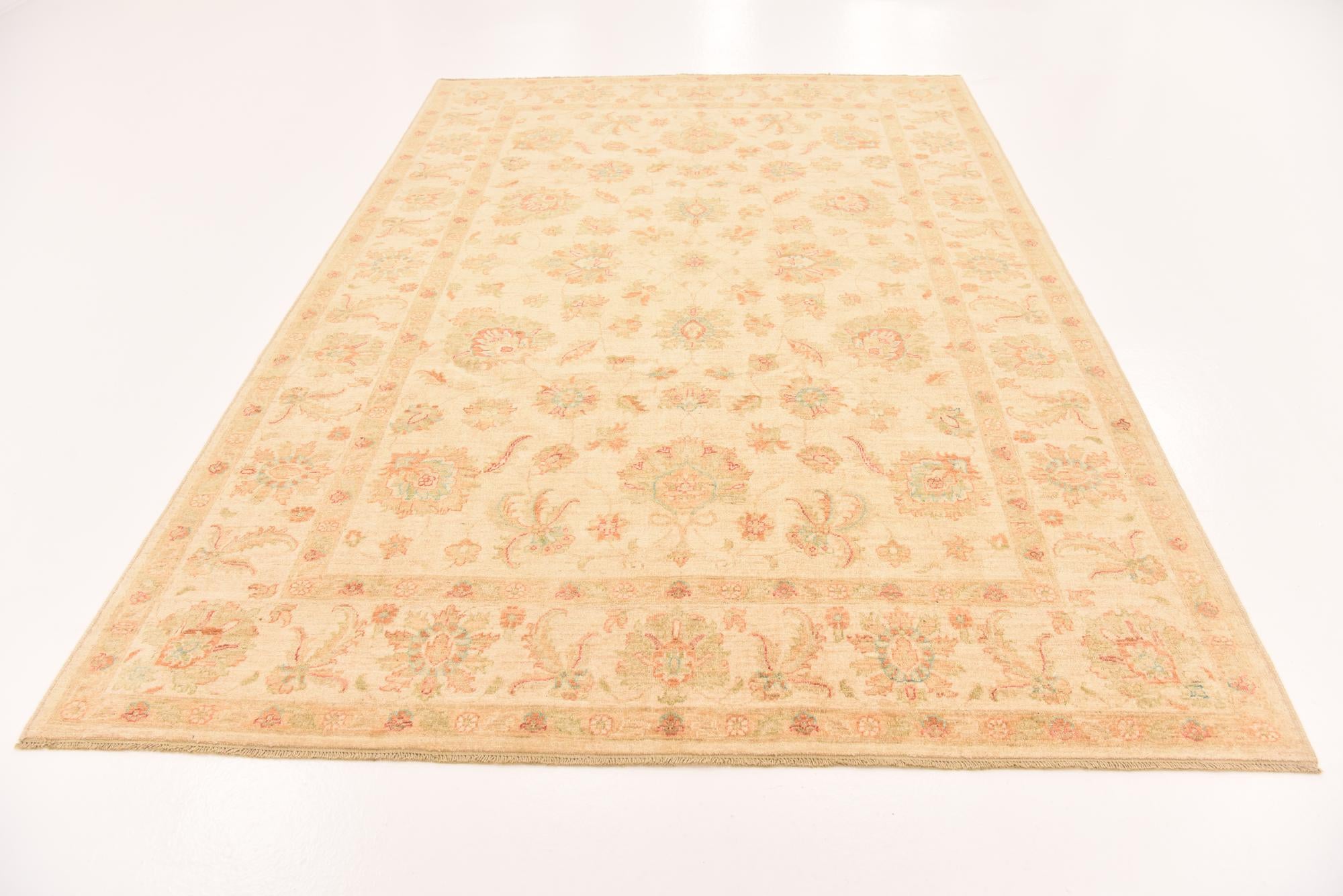 6' 8 x 9' 7 Hand Knotted Peshawar Ziegler Rug