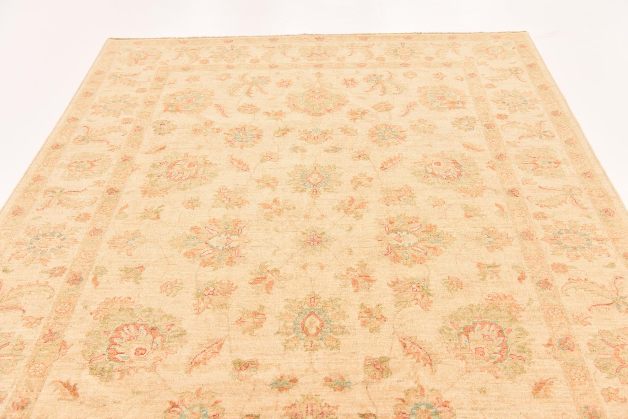 6' 8 x 9' 7 Hand Knotted Peshawar Ziegler Rug