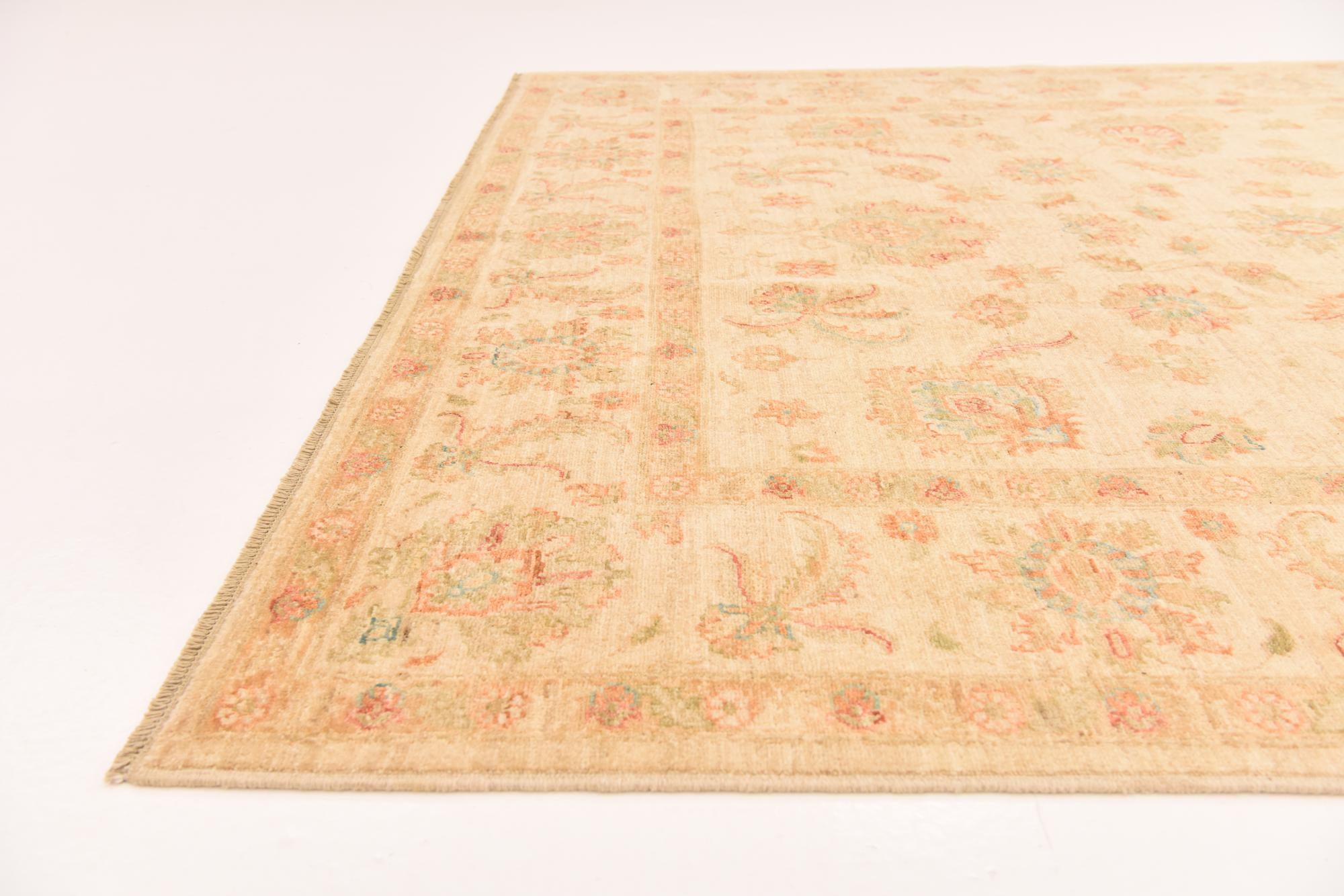 6' 8 x 9' 7 Hand Knotted Peshawar Ziegler Rug