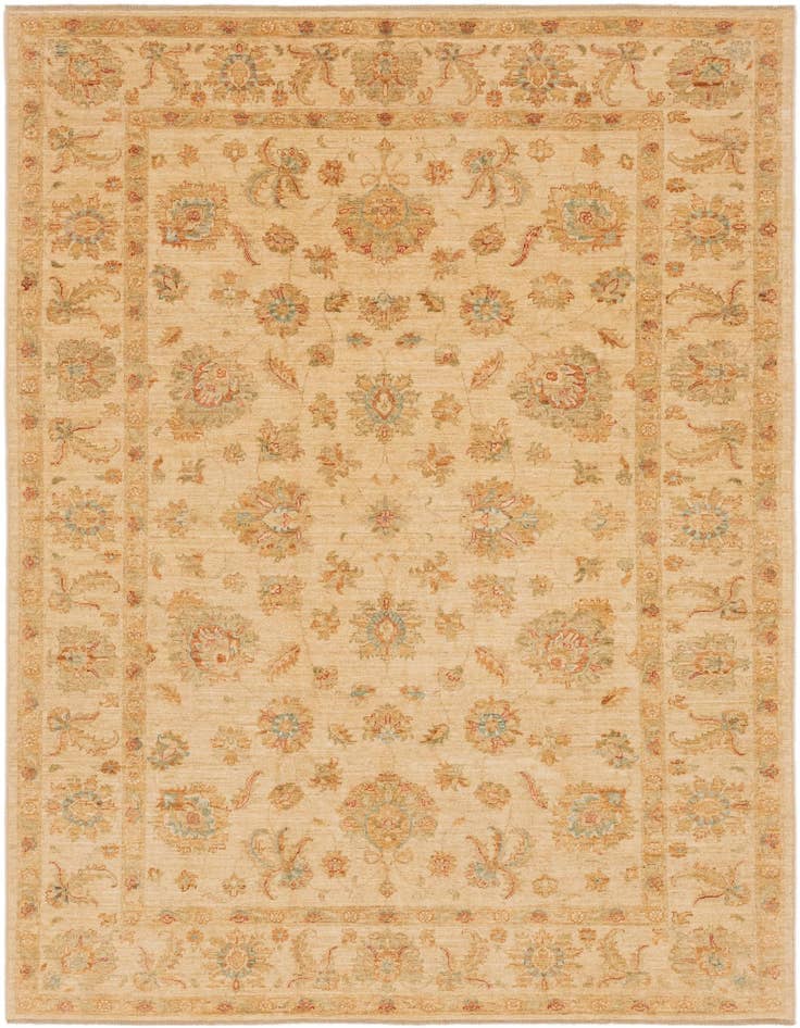 Detail image of 6' 8 x 9' 7 Hand Knotted Peshawar Ziegler Rug
