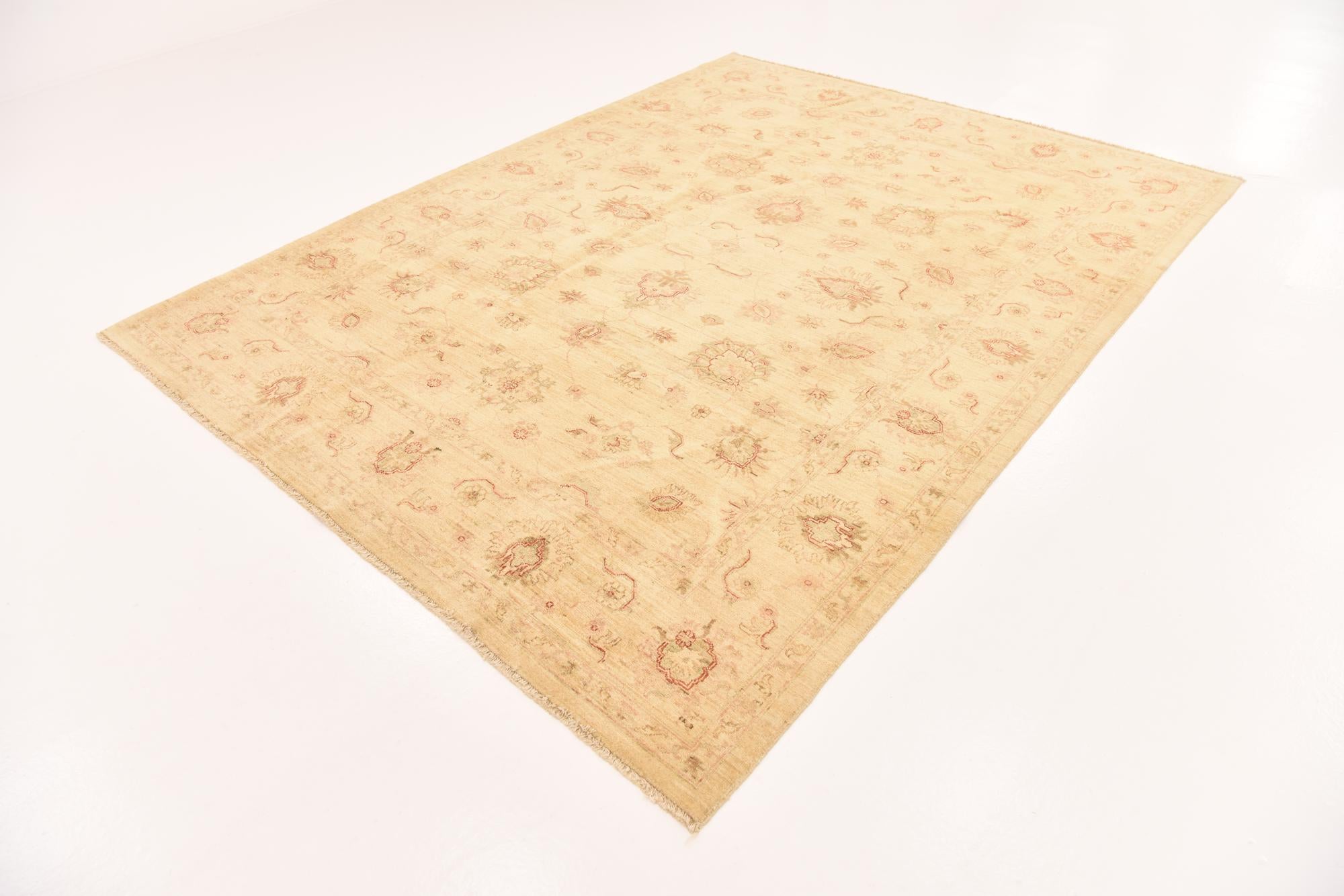 7' 1 x 9' 4 Hand Knotted Peshawar Ziegler Rug