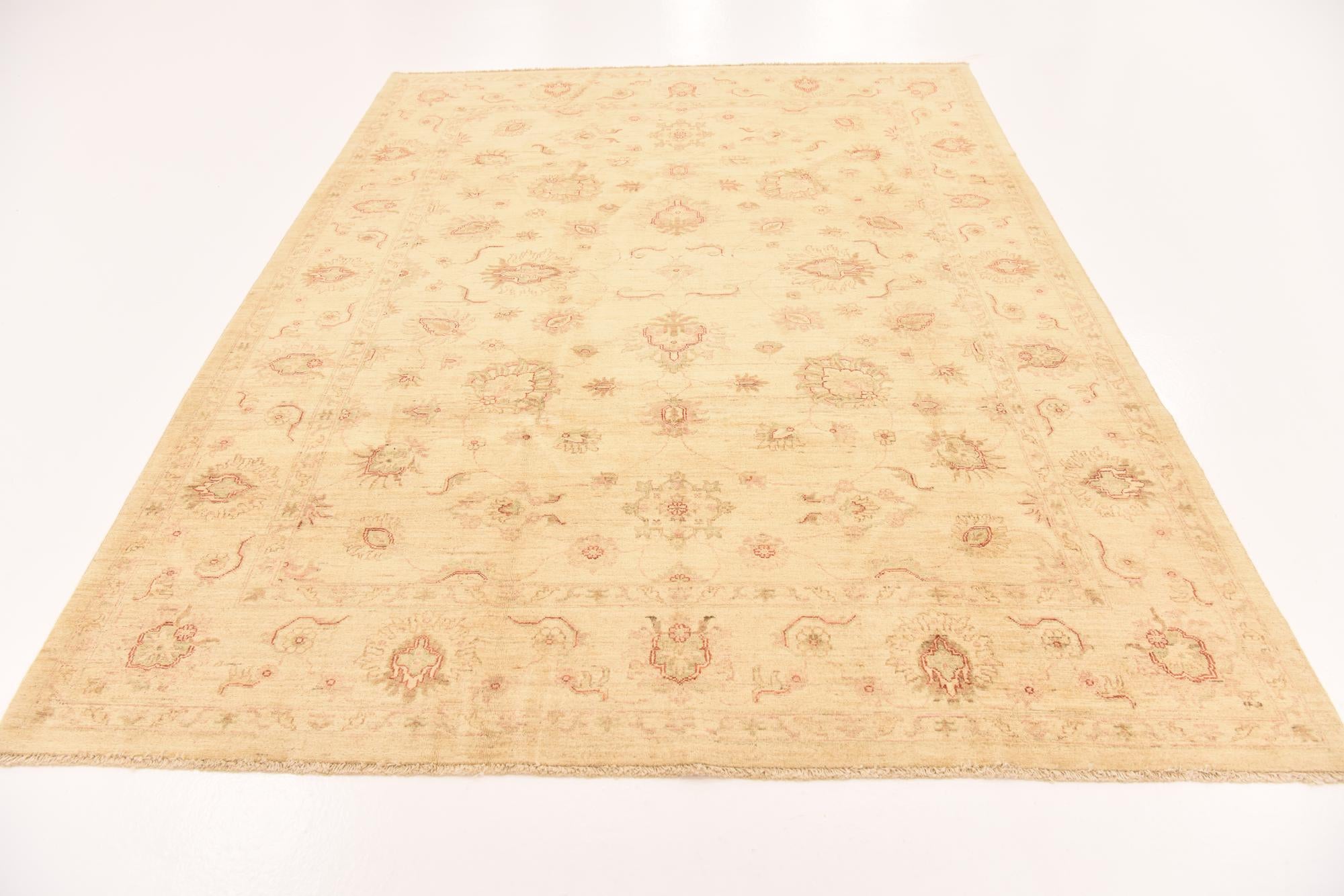 7' 1 x 9' 4 Hand Knotted Peshawar Ziegler Rug