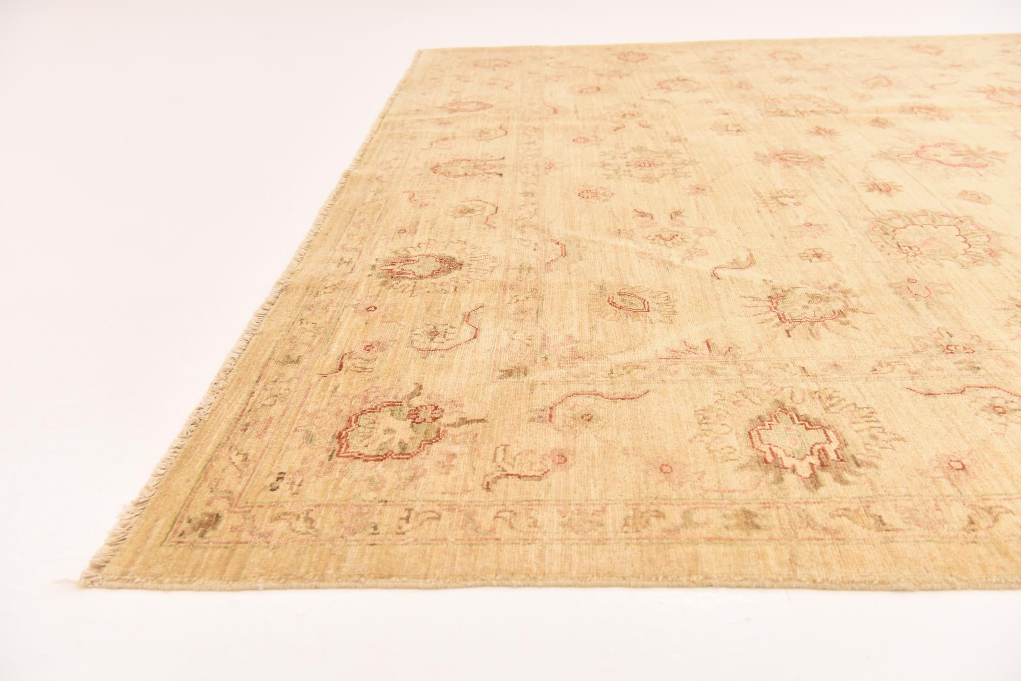 7' 1 x 9' 4 Hand Knotted Peshawar Ziegler Rug