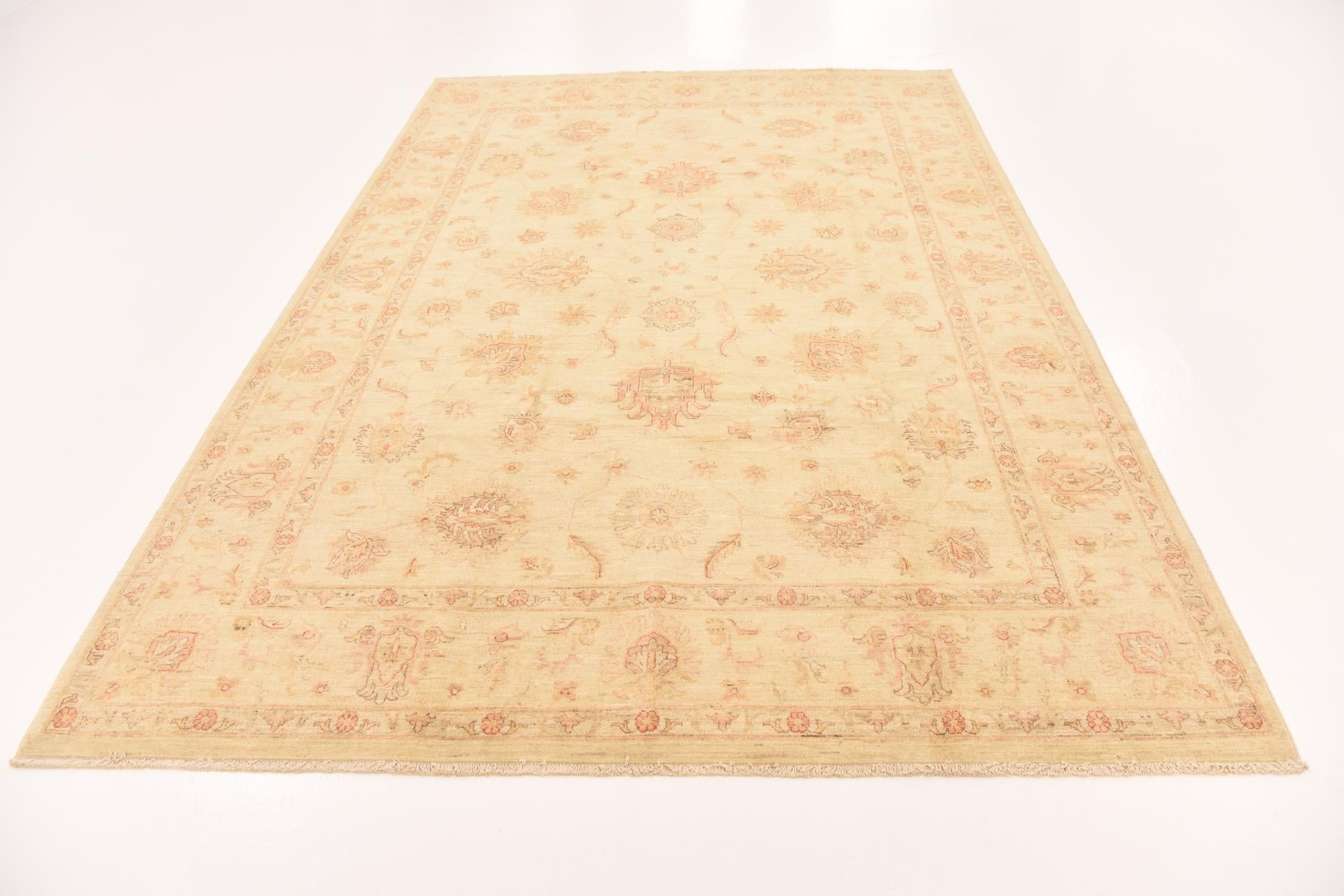 6' 8 x 9' 8 Hand Knotted Peshawar Ziegler Rug
