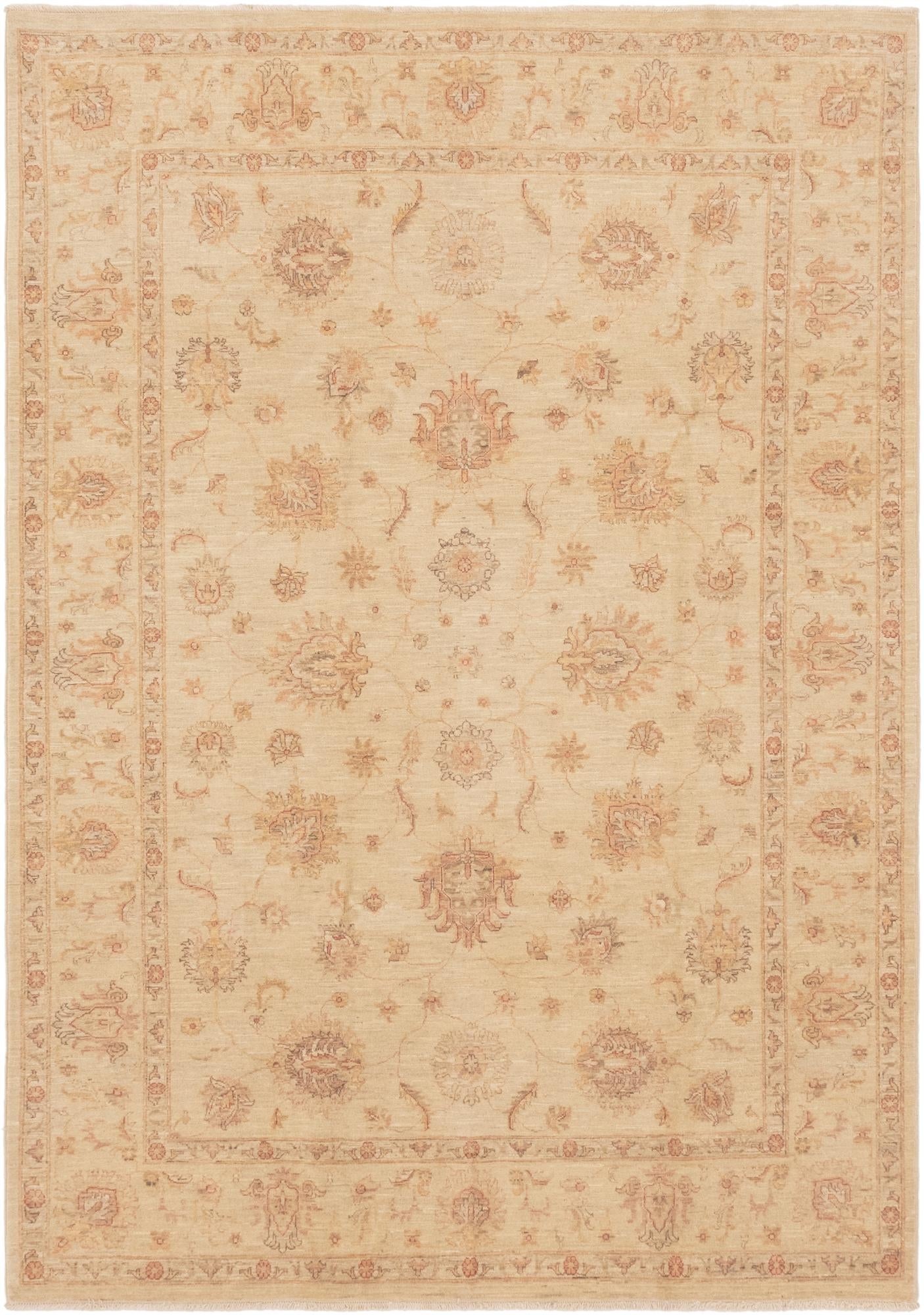 6' 8 x 9' 8 Hand Knotted Peshawar Ziegler Rug