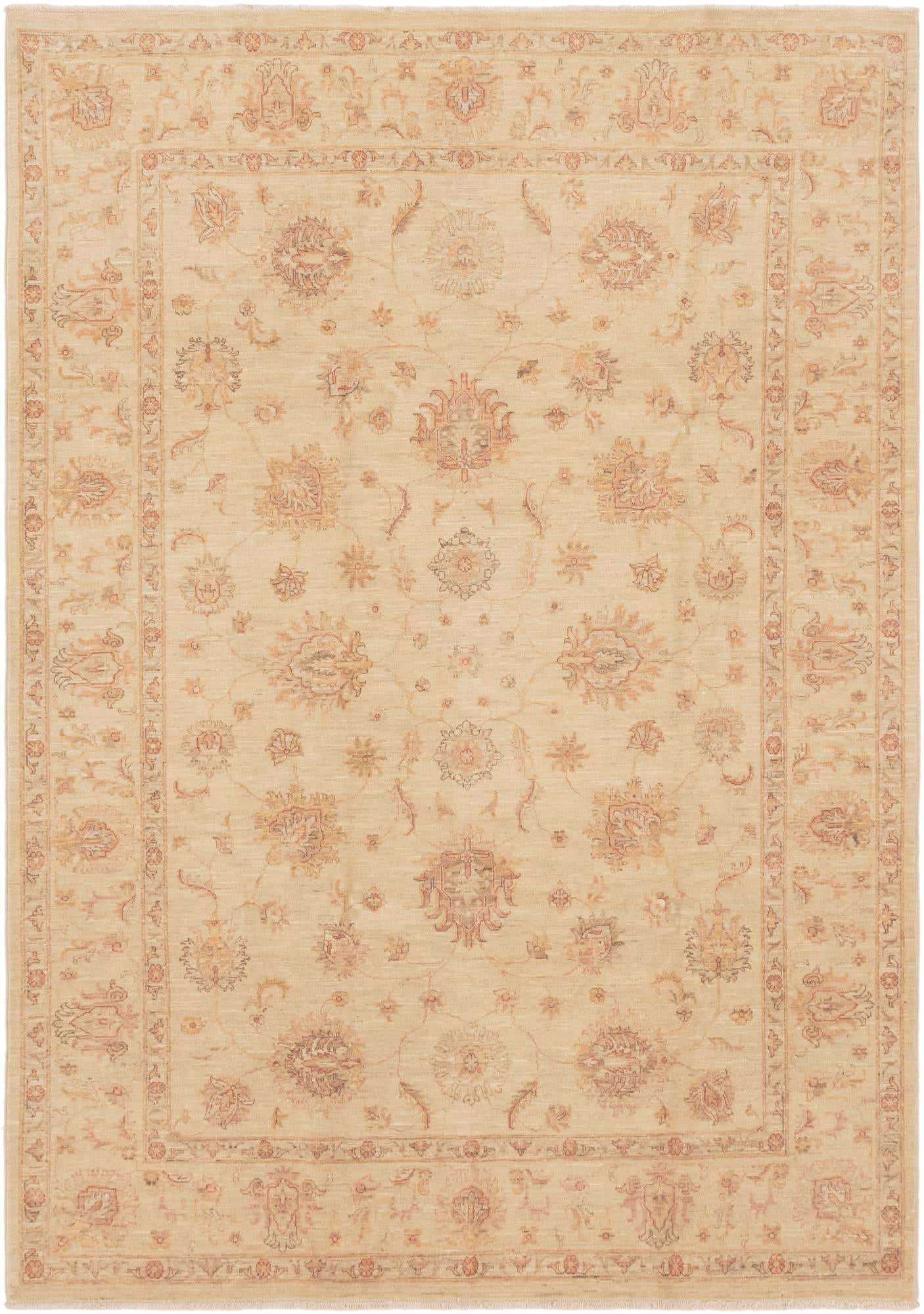 6' 8 x 9' 8 Hand Knotted Peshawar Ziegler Rug