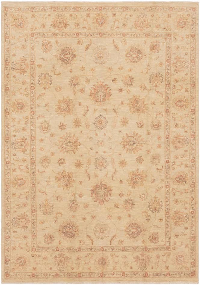 Detail image of 6' 8 x 9' 8 Hand Knotted Peshawar Ziegler Rug