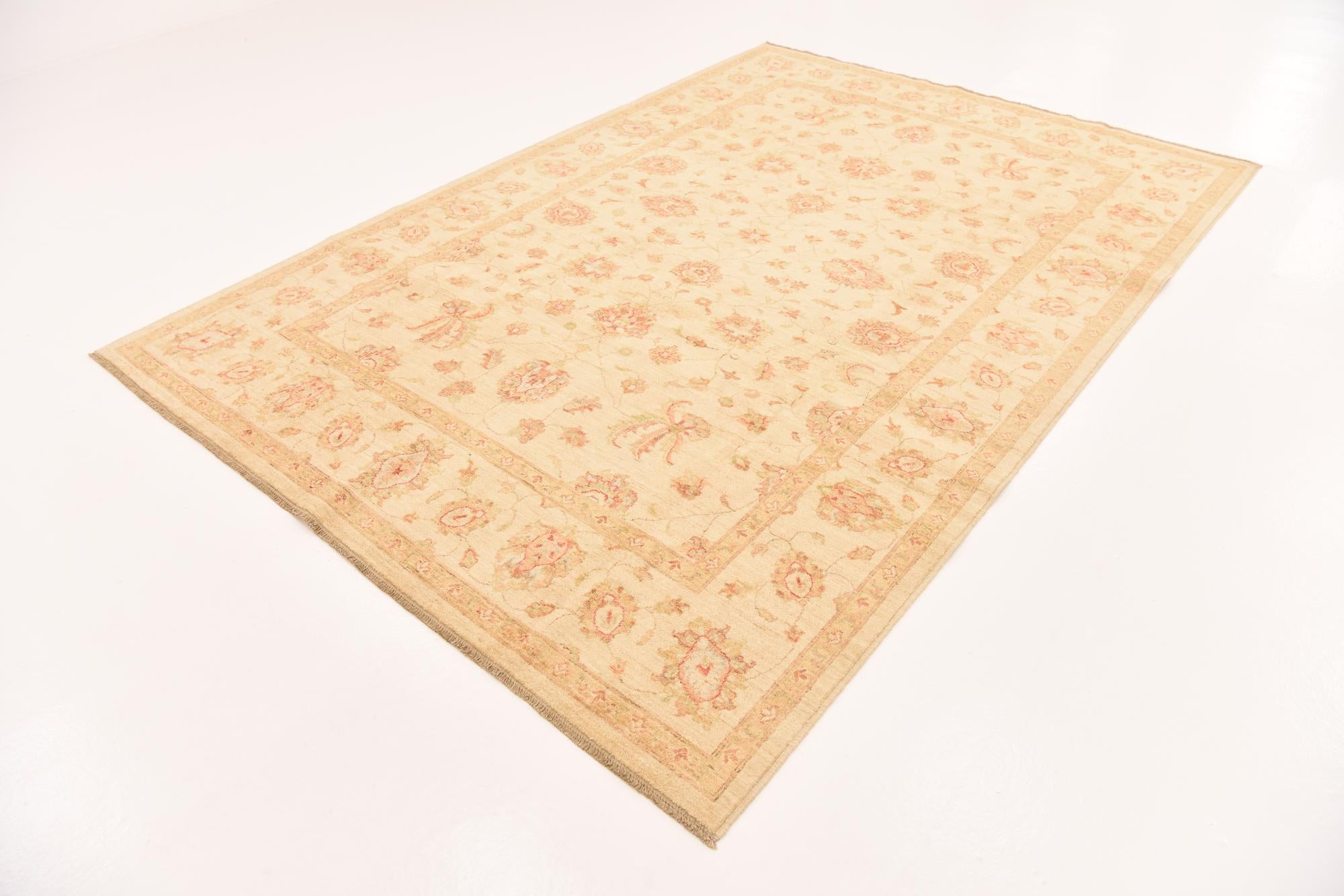 6' 8 x 9' 6 Hand Knotted Peshawar Ziegler Rug