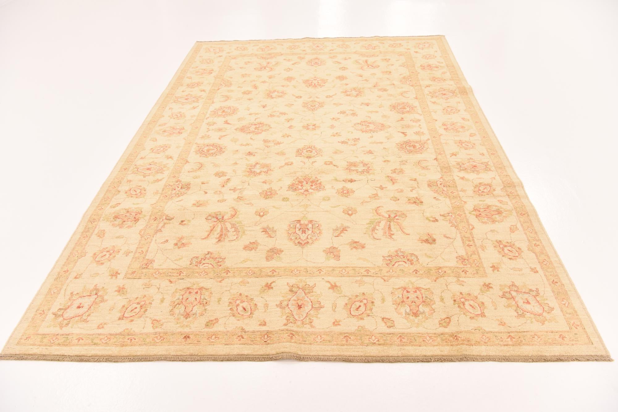 6' 8 x 9' 6 Hand Knotted Peshawar Ziegler Rug