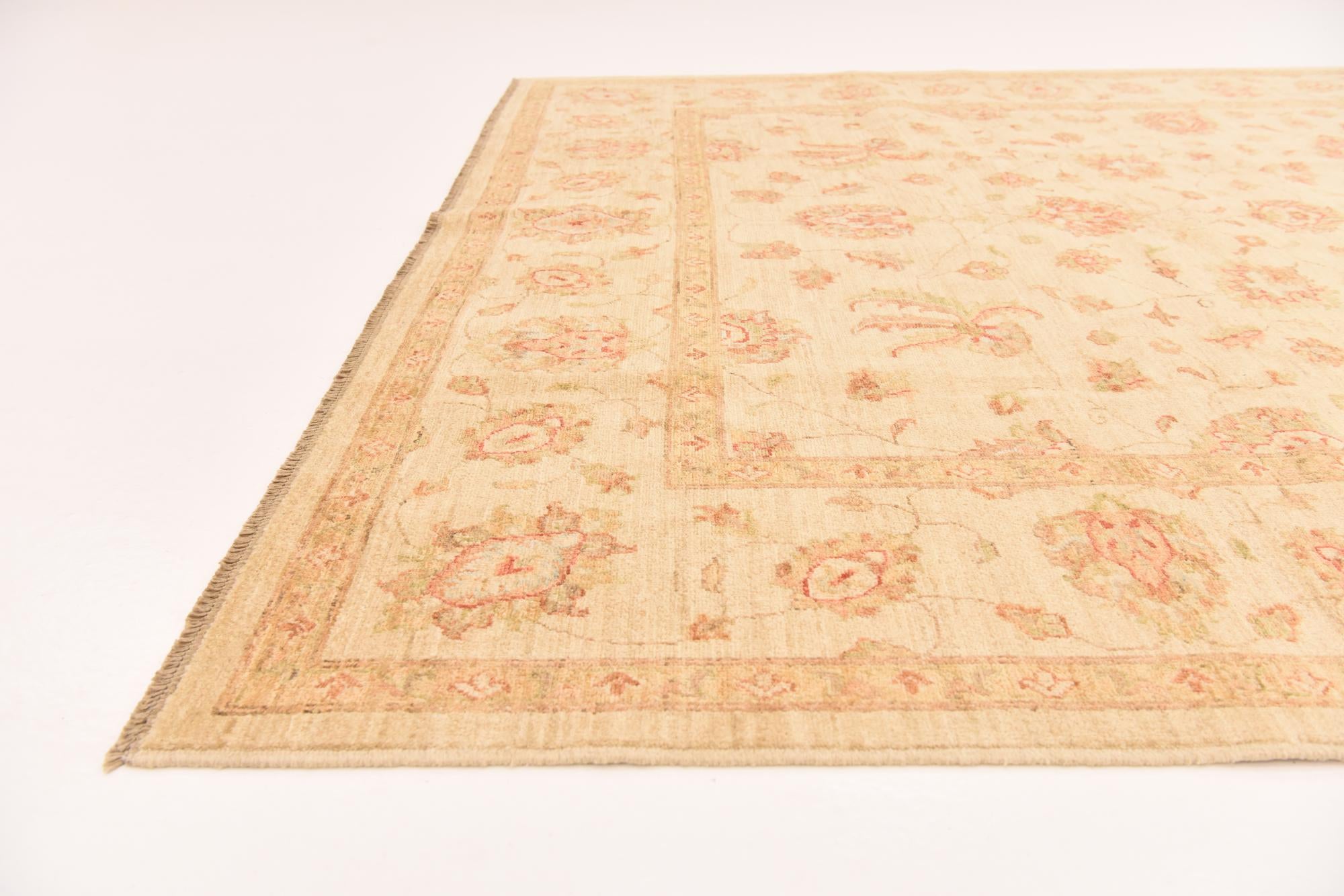 6' 8 x 9' 6 Hand Knotted Peshawar Ziegler Rug