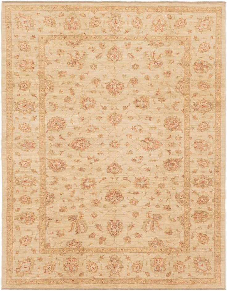 Detail image of 6' 8 x 9' 6 Hand Knotted Peshawar Ziegler Rug