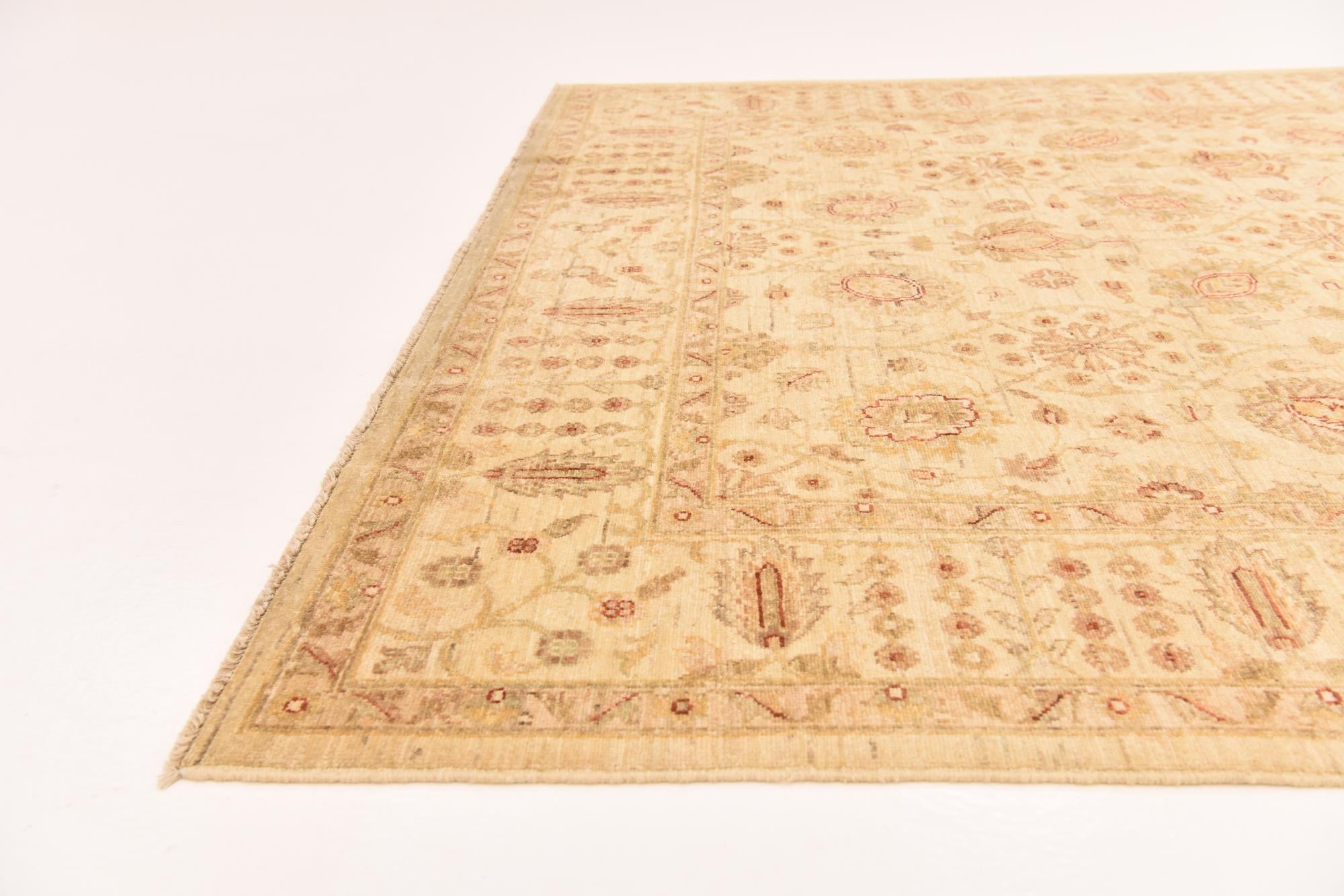 6' 1 x 9' 1 Hand Knotted Peshawar Ziegler Rug