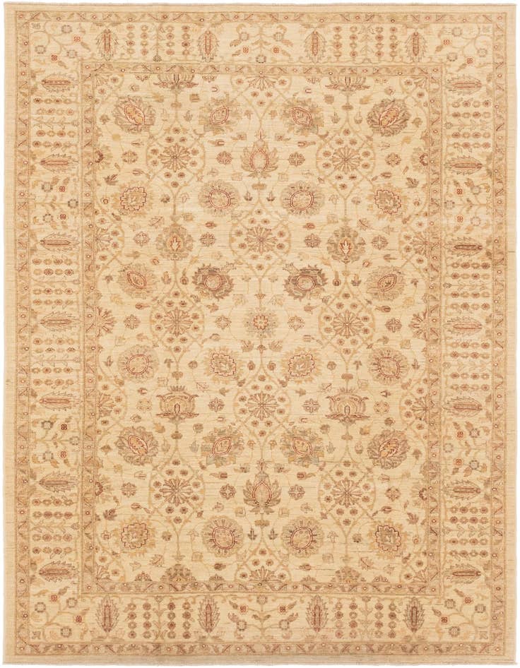 Detail image of 6' 1 x 9' 1 Hand Knotted Peshawar Ziegler Rug