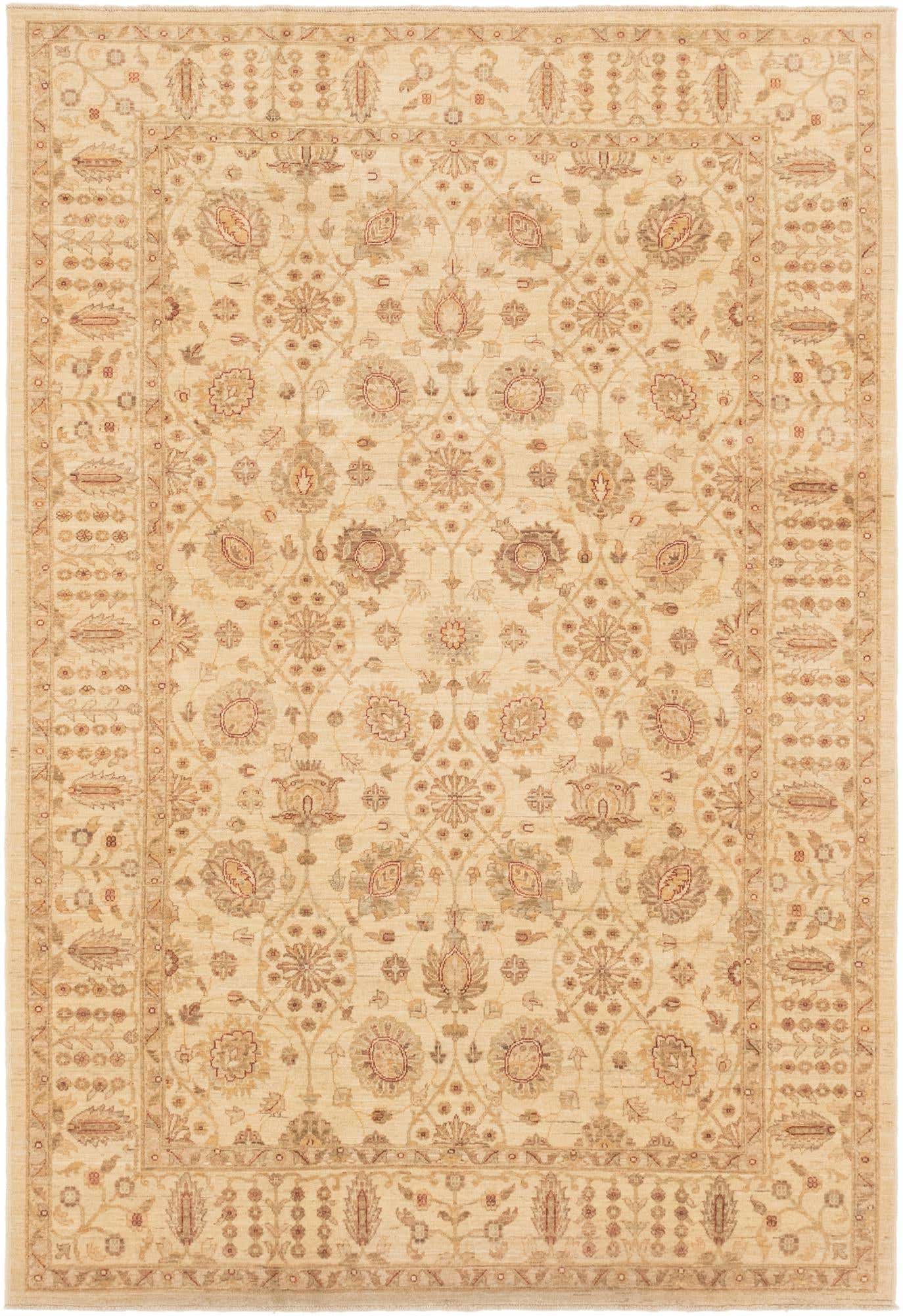 6' 1 x 9' 1 Hand Knotted Peshawar Ziegler Rug