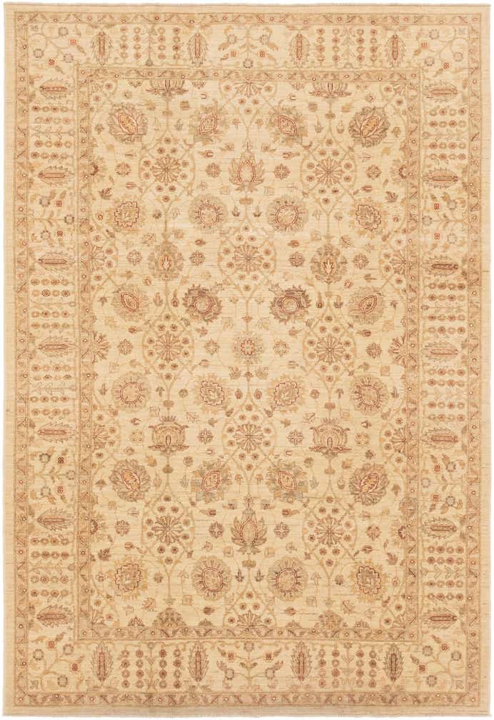 6' 1 x 9' 1 Hand Knotted Peshawar Ziegler Rug