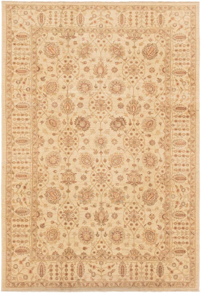 Detail image of 6' 1 x 9' 1 Hand Knotted Peshawar Ziegler Rug