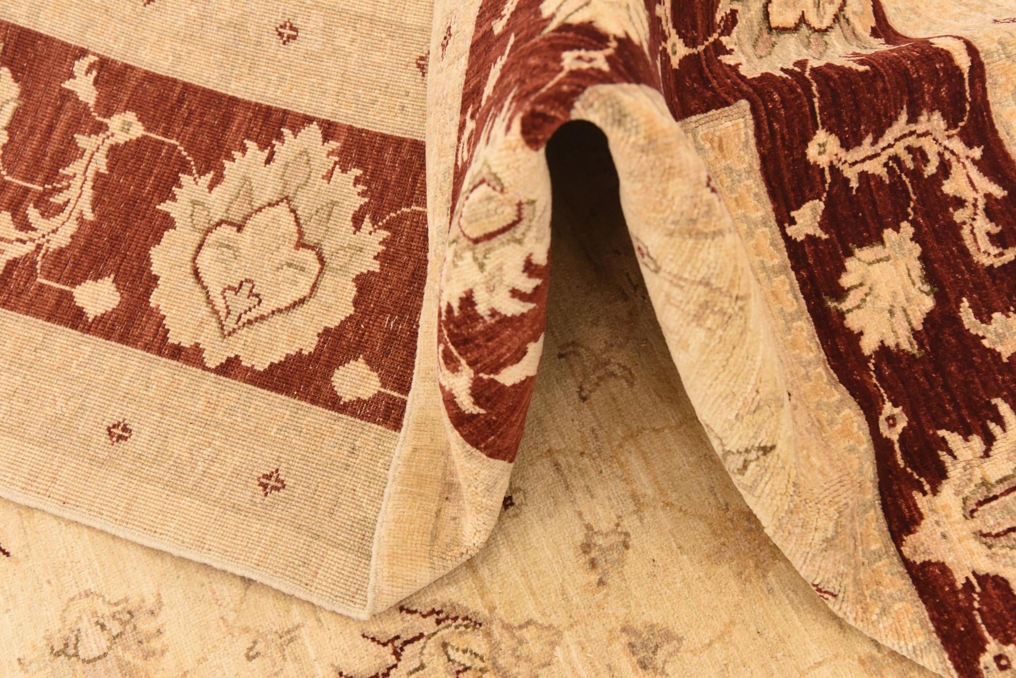 7' 2 x 9' 8 Hand Knotted Peshawar Ziegler Rug