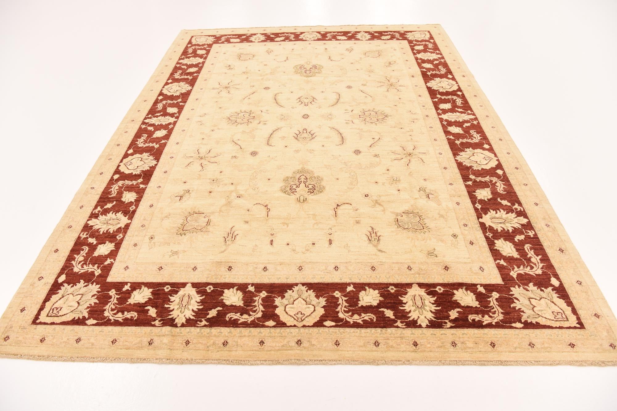 7' 2 x 9' 8 Hand Knotted Peshawar Ziegler Rug