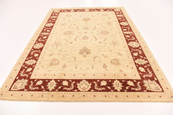7' 2 x 9' 8 Hand Knotted Peshawar Ziegler Rug