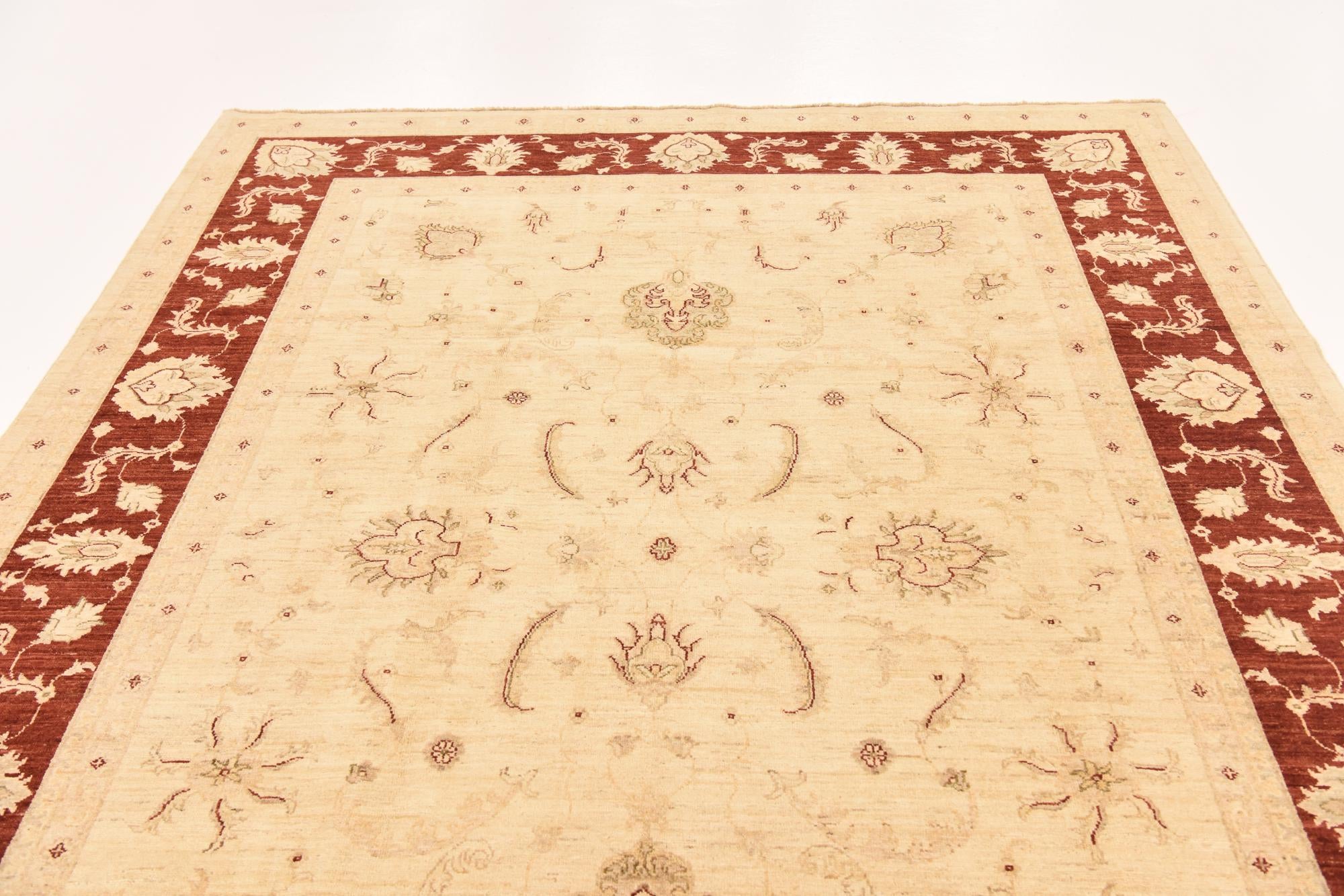 7' 2 x 9' 8 Hand Knotted Peshawar Ziegler Rug