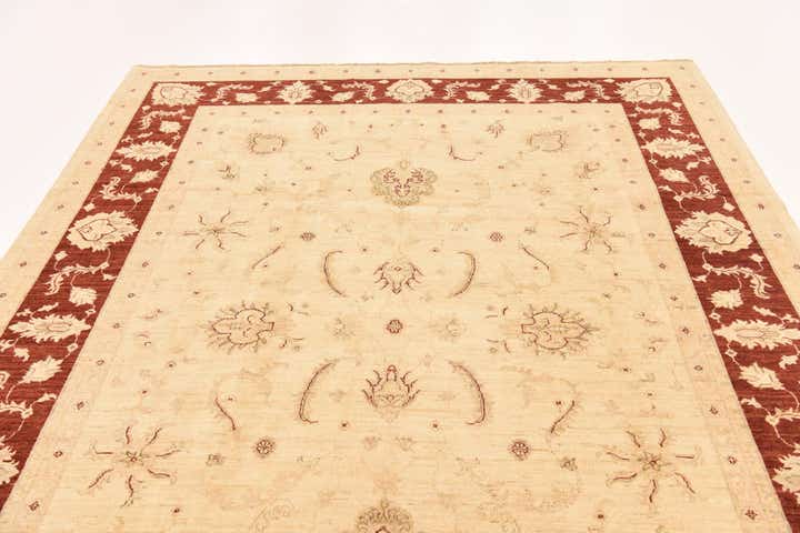 7' 2 x 9' 8 Hand Knotted Peshawar Ziegler Rug