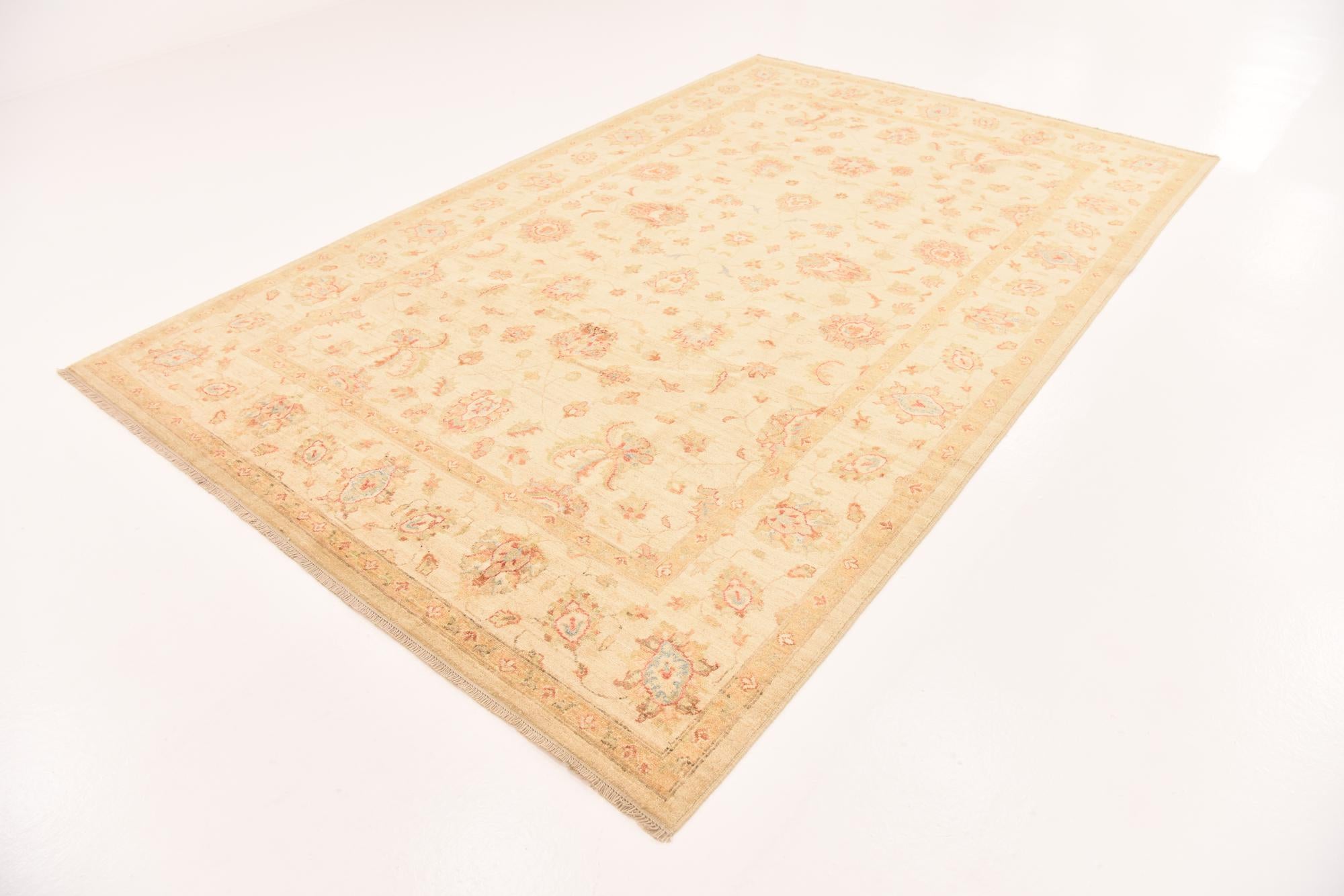 6' 9 x 10' 5 Hand Knotted Peshawar Ziegler Rug