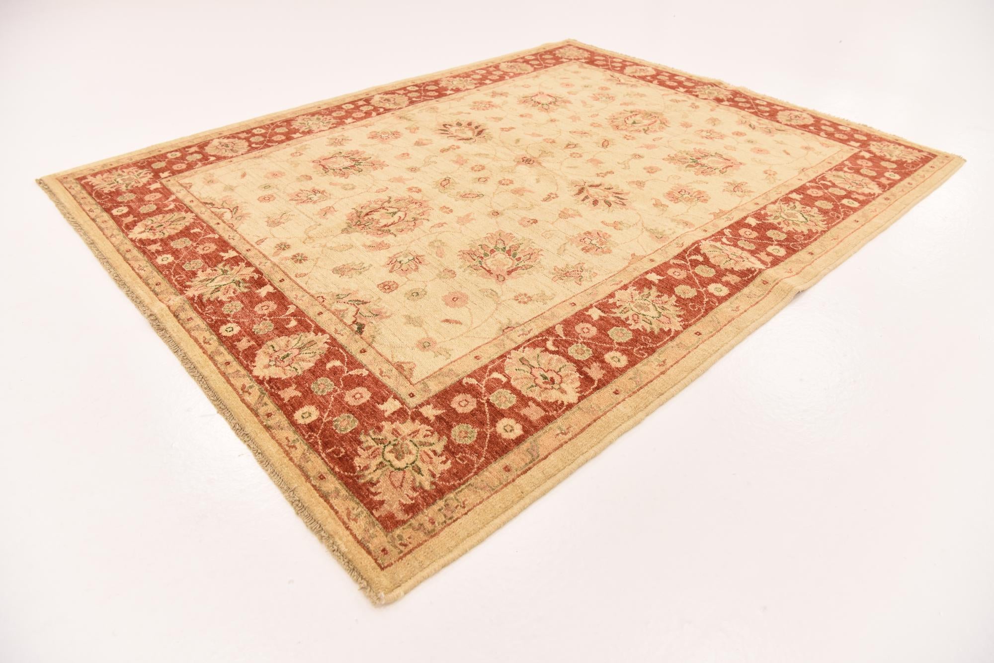 5' 2 x 6' 7 Hand Knotted Peshawar Ziegler Rug