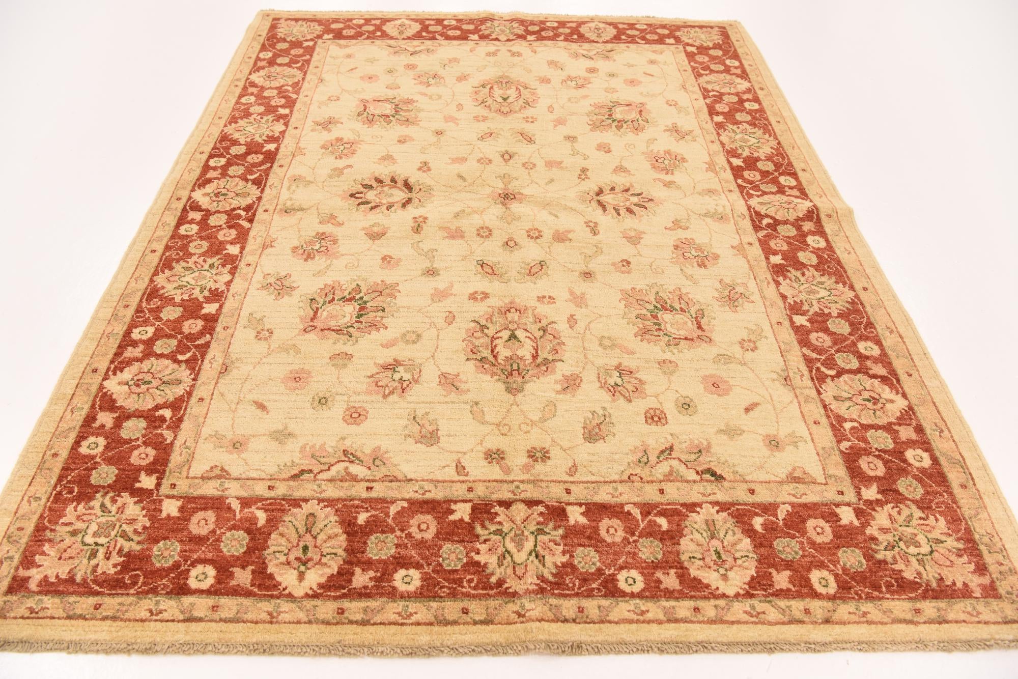 5' 2 x 6' 7 Hand Knotted Peshawar Ziegler Rug
