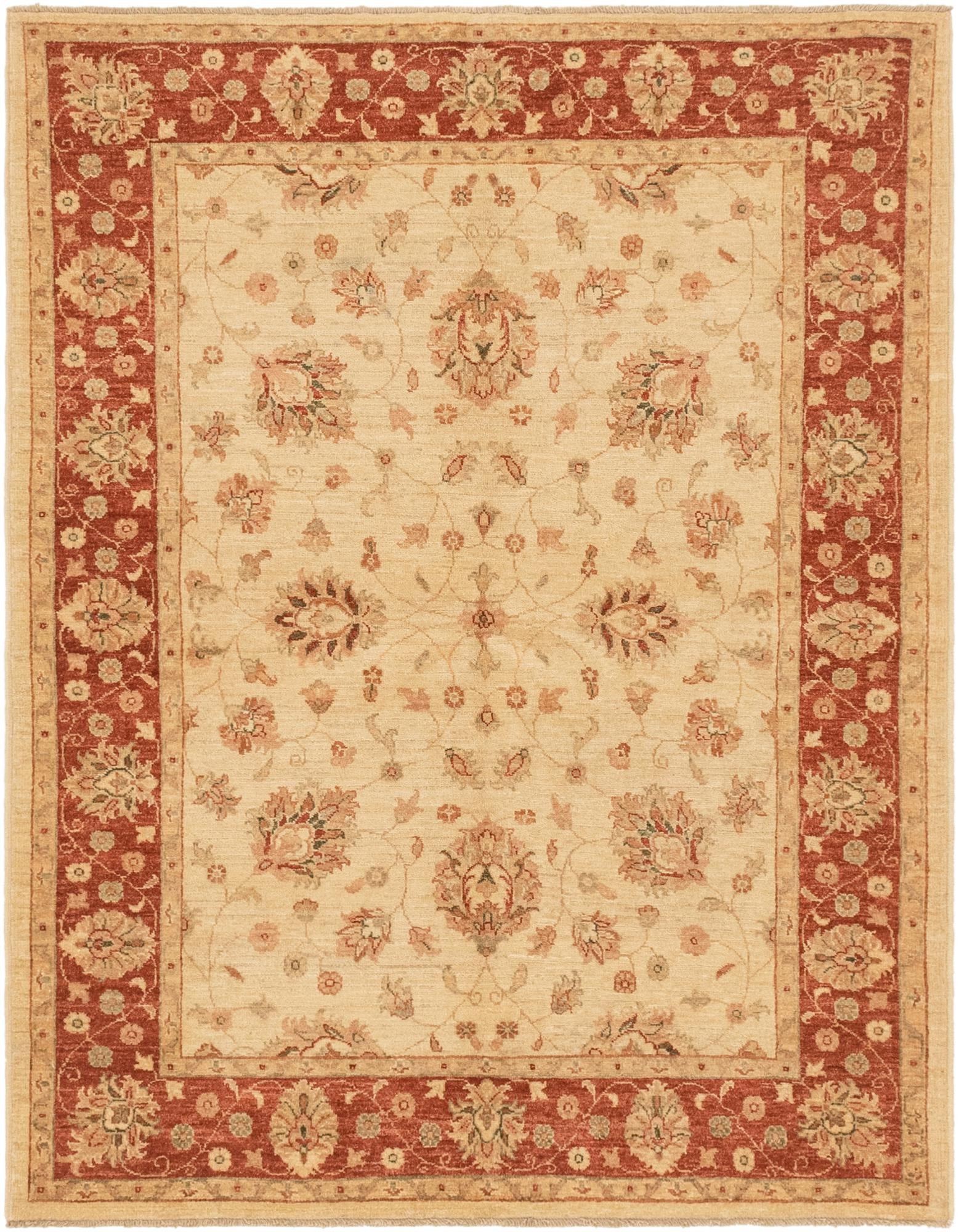 5' 2 x 6' 7 Hand Knotted Peshawar Ziegler Rug
