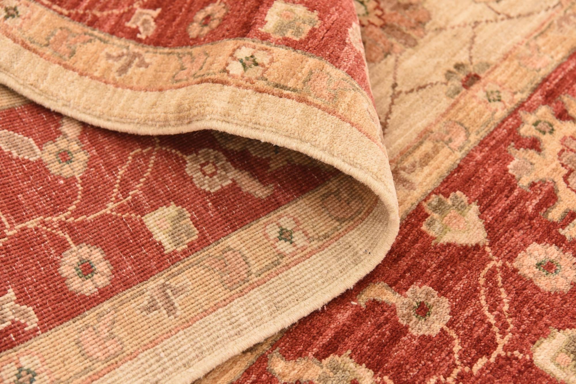 5' 1 x 6' 4 Hand Knotted Peshawar Ziegler Rug