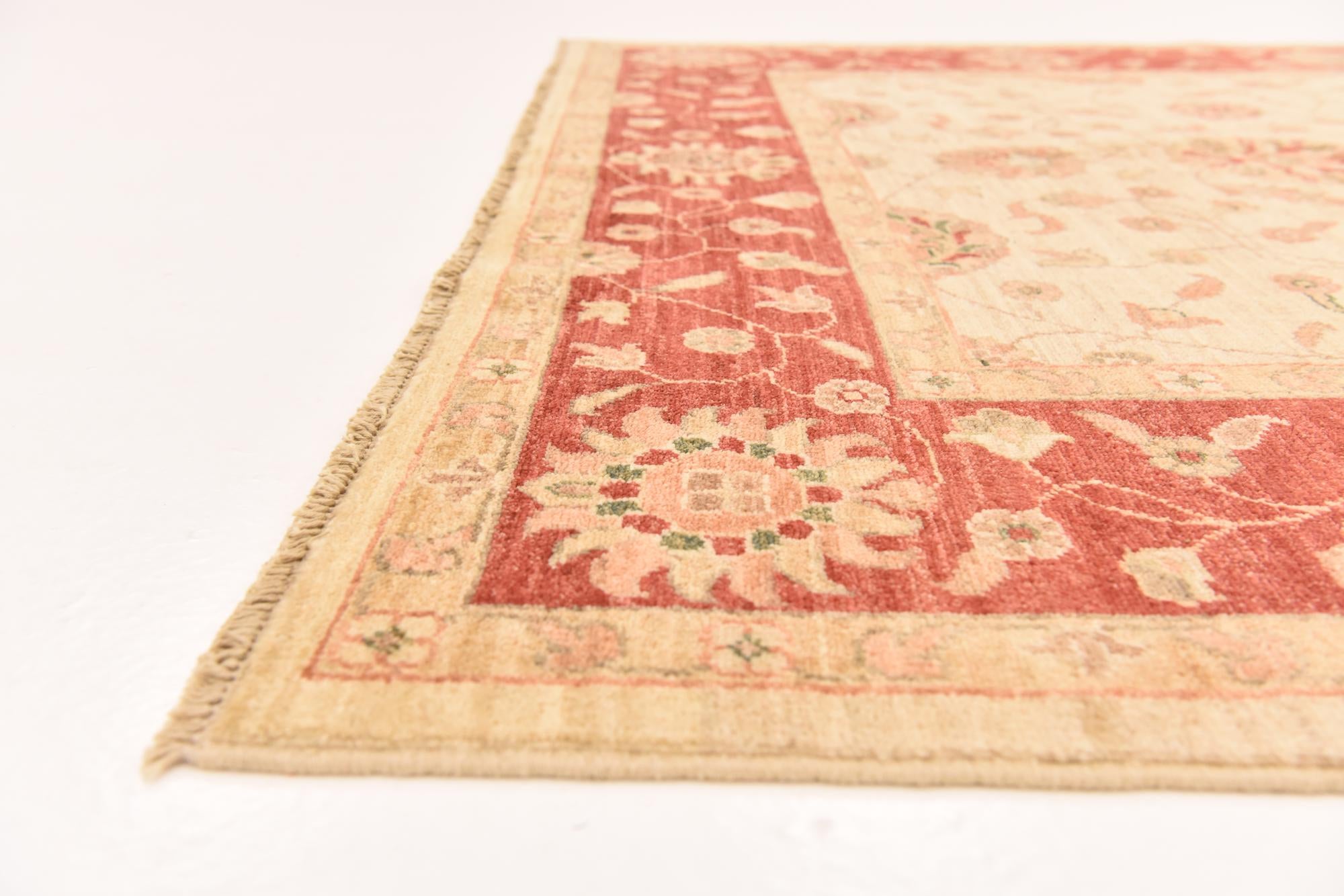 5' 1 x 6' 4 Hand Knotted Peshawar Ziegler Rug