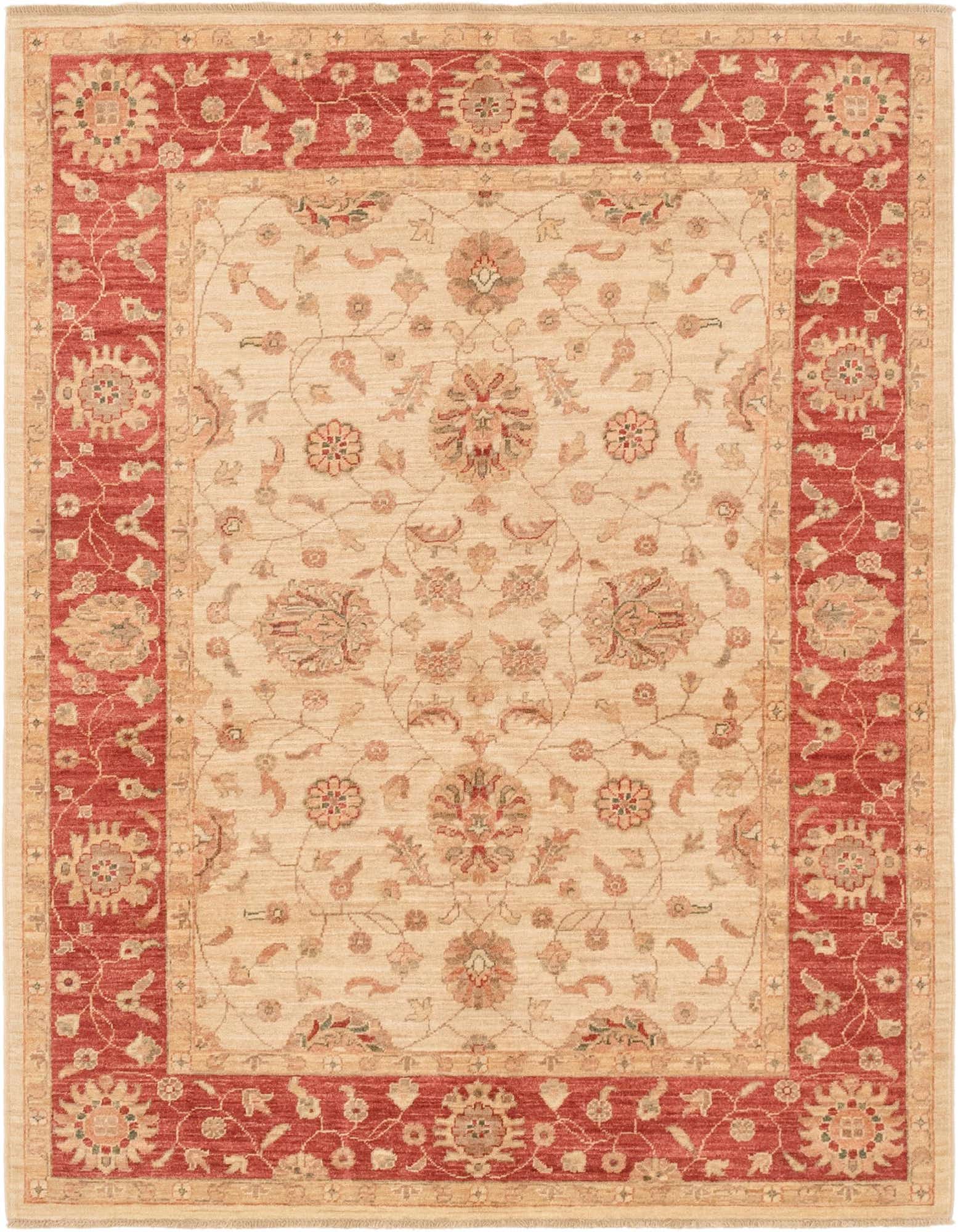 5' 1 x 6' 4 Hand Knotted Peshawar Ziegler Rug