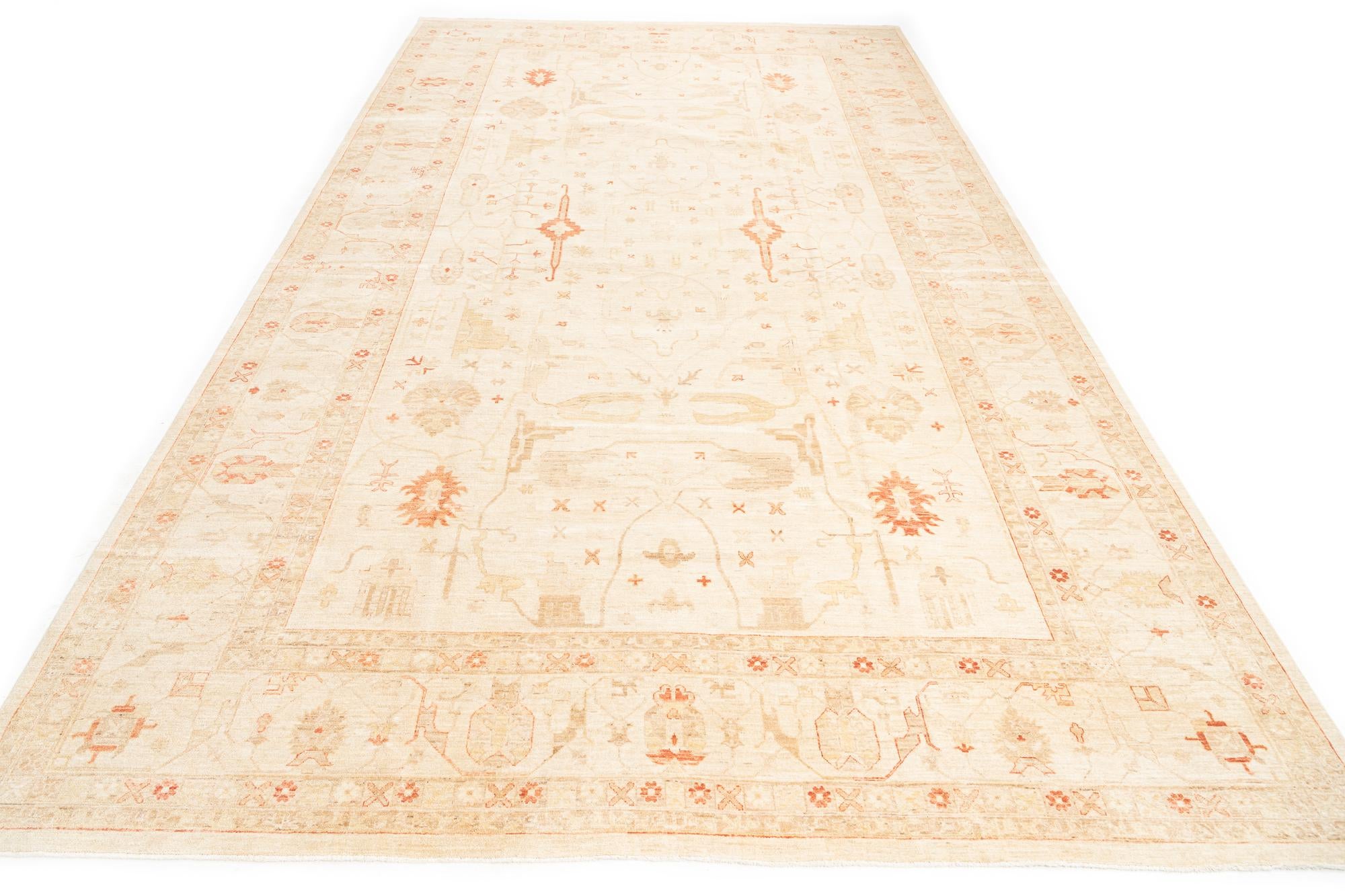9' 10 x 17' 3 Hand Knotted Peshawar Ziegler Oriental Rug